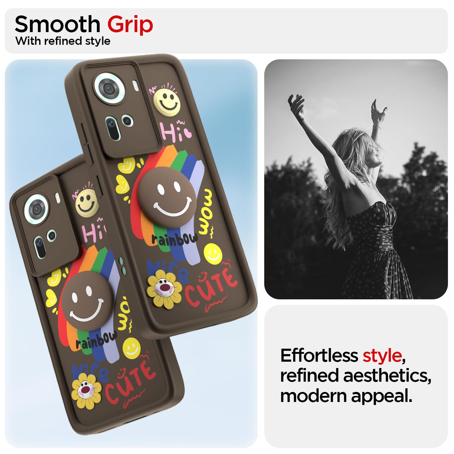 Pikkme brown Soft Silicone phone cover for Oppo Reno 11 5G – photo 2