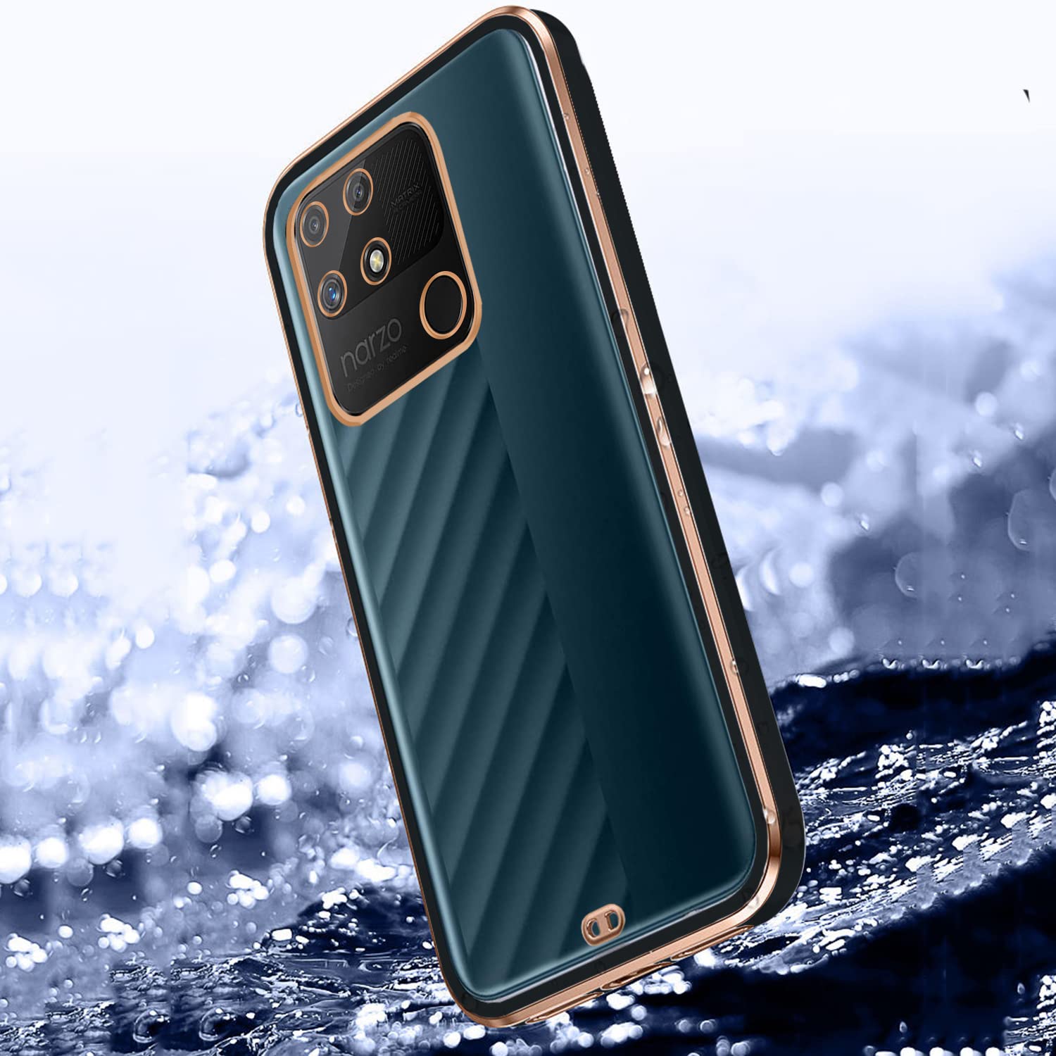 Realme Narzo 50A mobile back cover in black by Pikkme – photo 2