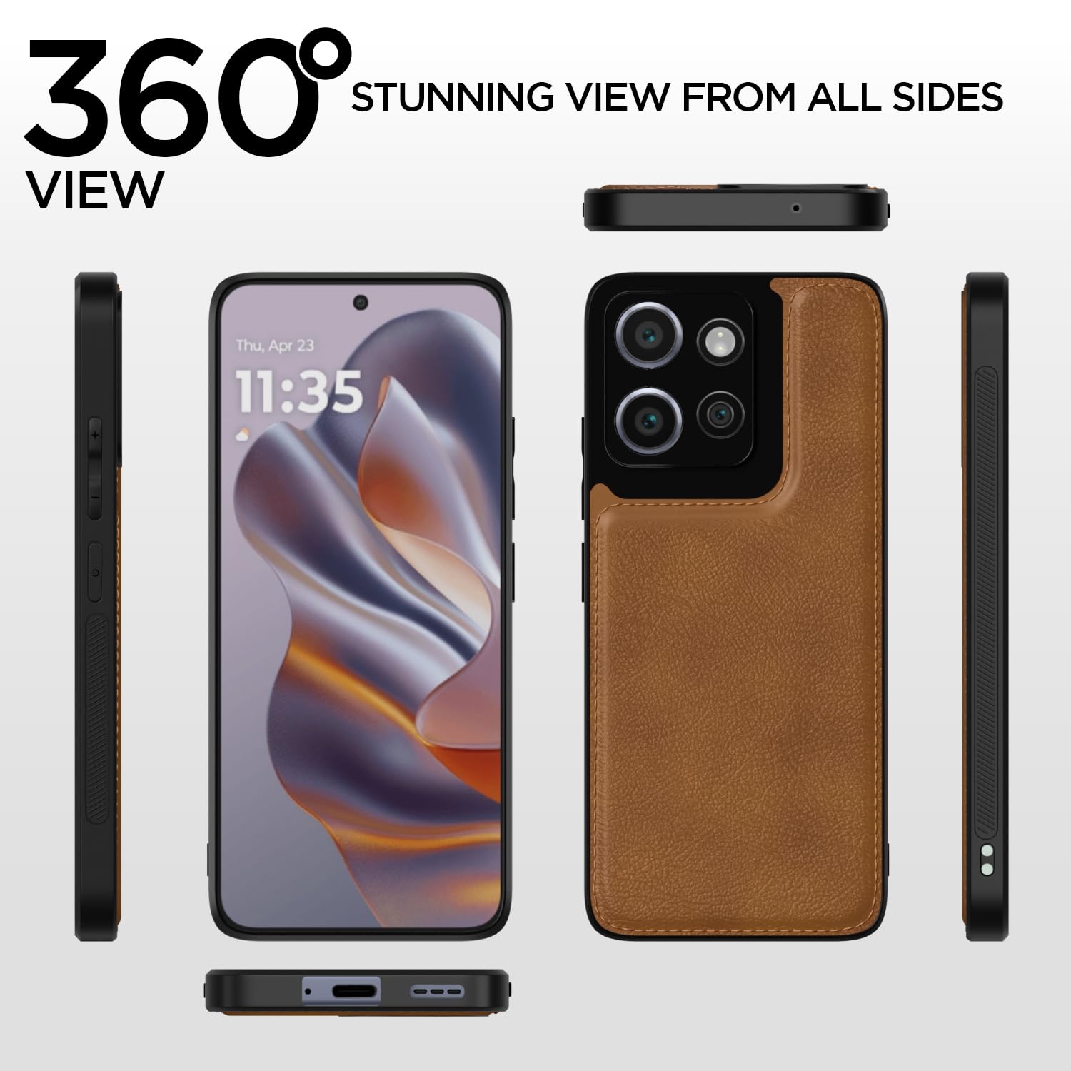Pikkme Moto Edge 50 neo 5G Leatherback Back Case | Brown