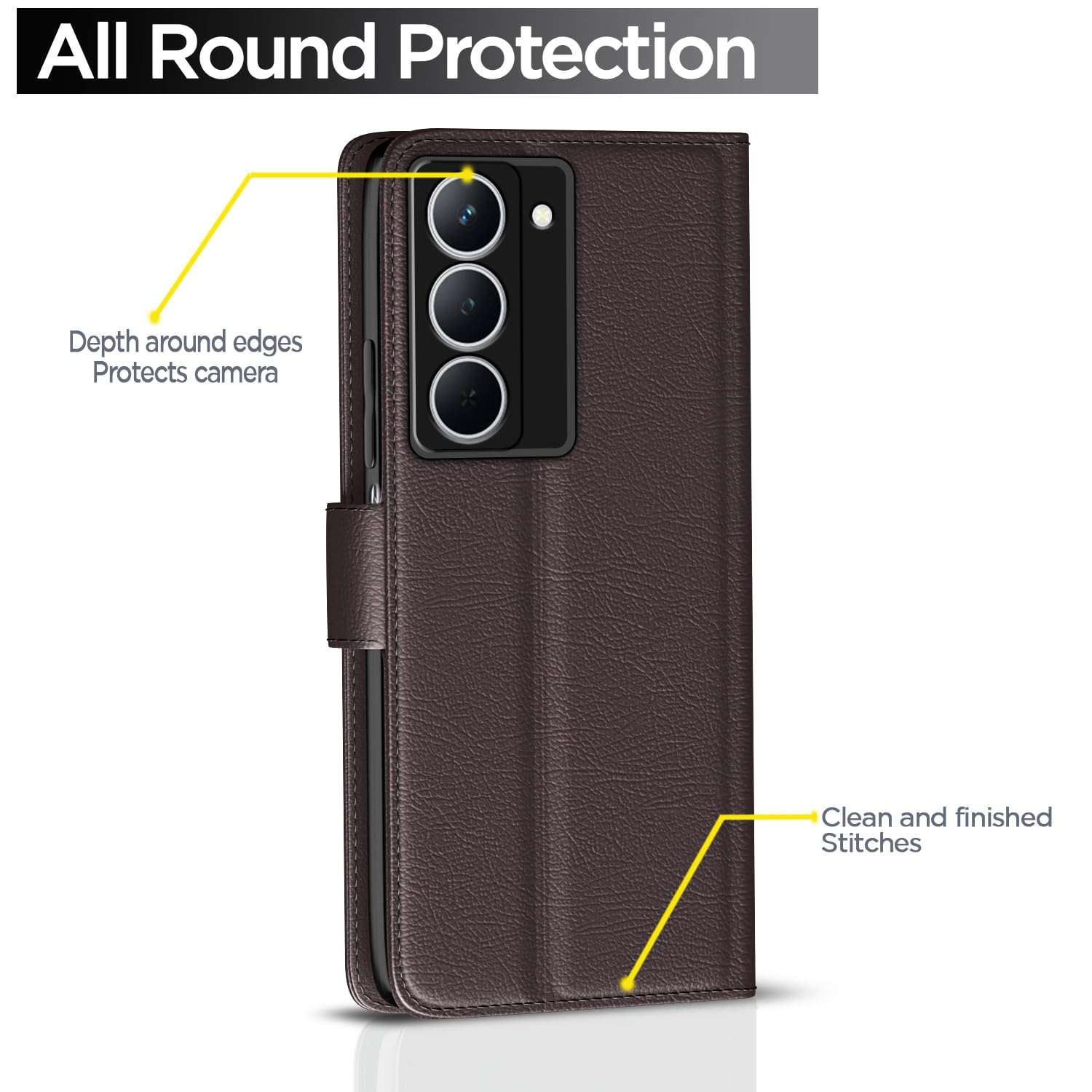 Realme Narzo 80x/P3x/14X 5G Wallet flip case in coffee by Pikkme – photo 4