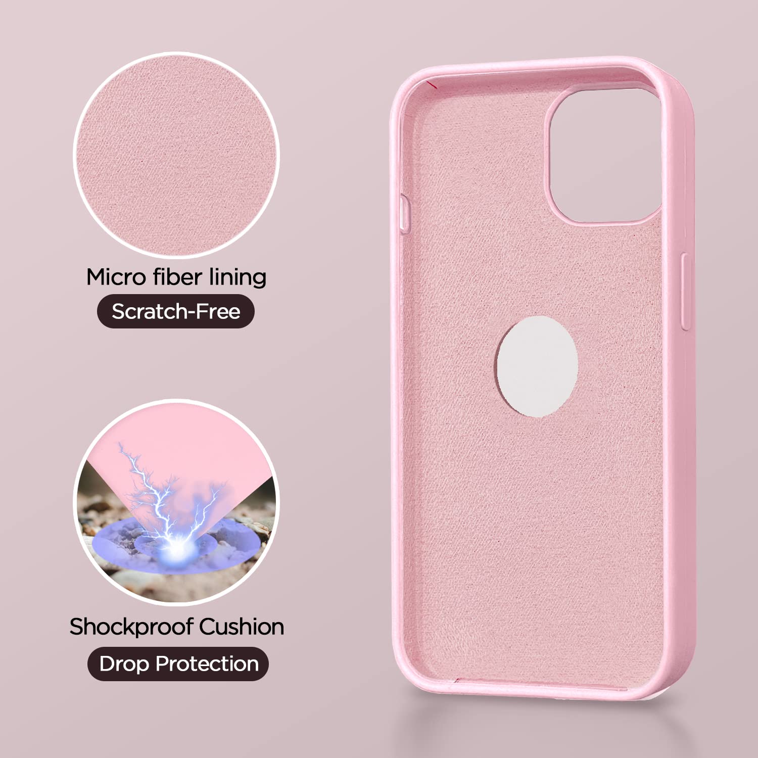 Pikkme iPhone 13 Super Soft Silicone Back Cover (Pink)