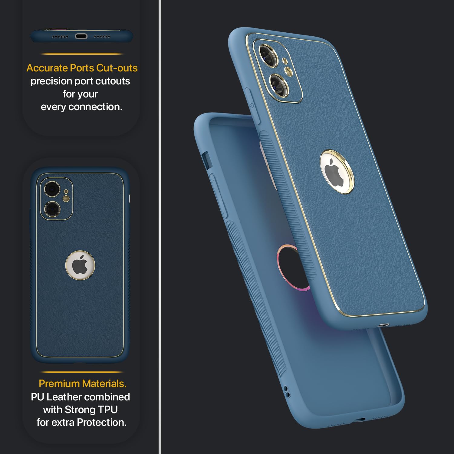 iPhone 11 Chrome back cover in blue by Pikkme – photo 3