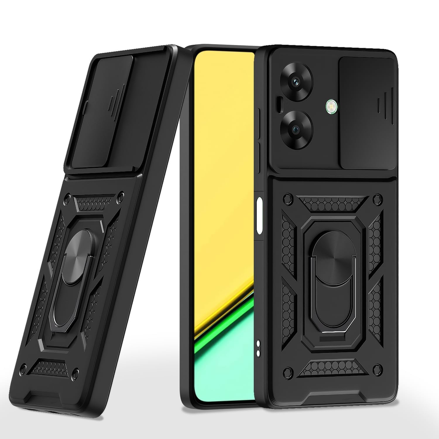 Realme Narzo N61/C61 4G D10 Camera Shield back cover in black by Pikkme