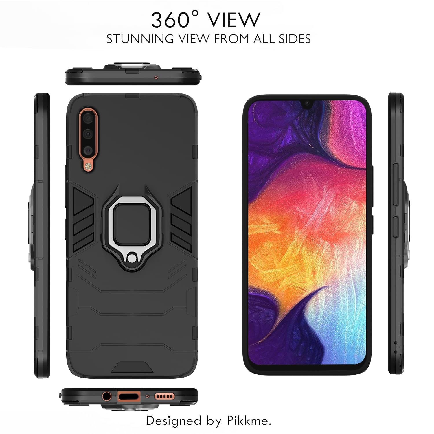 Pikkme Samsung Galaxy A50 / A50s / A30s D5 Tough Armor Back Cover | Black