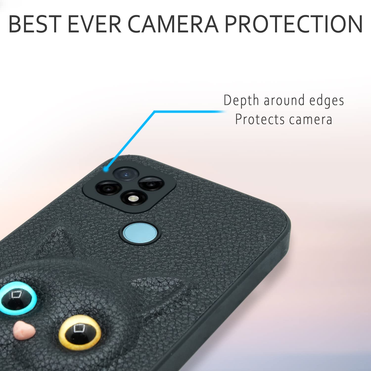 Redmi 10A/9/9C Cat phone cover in black by Pikkme – photo 4