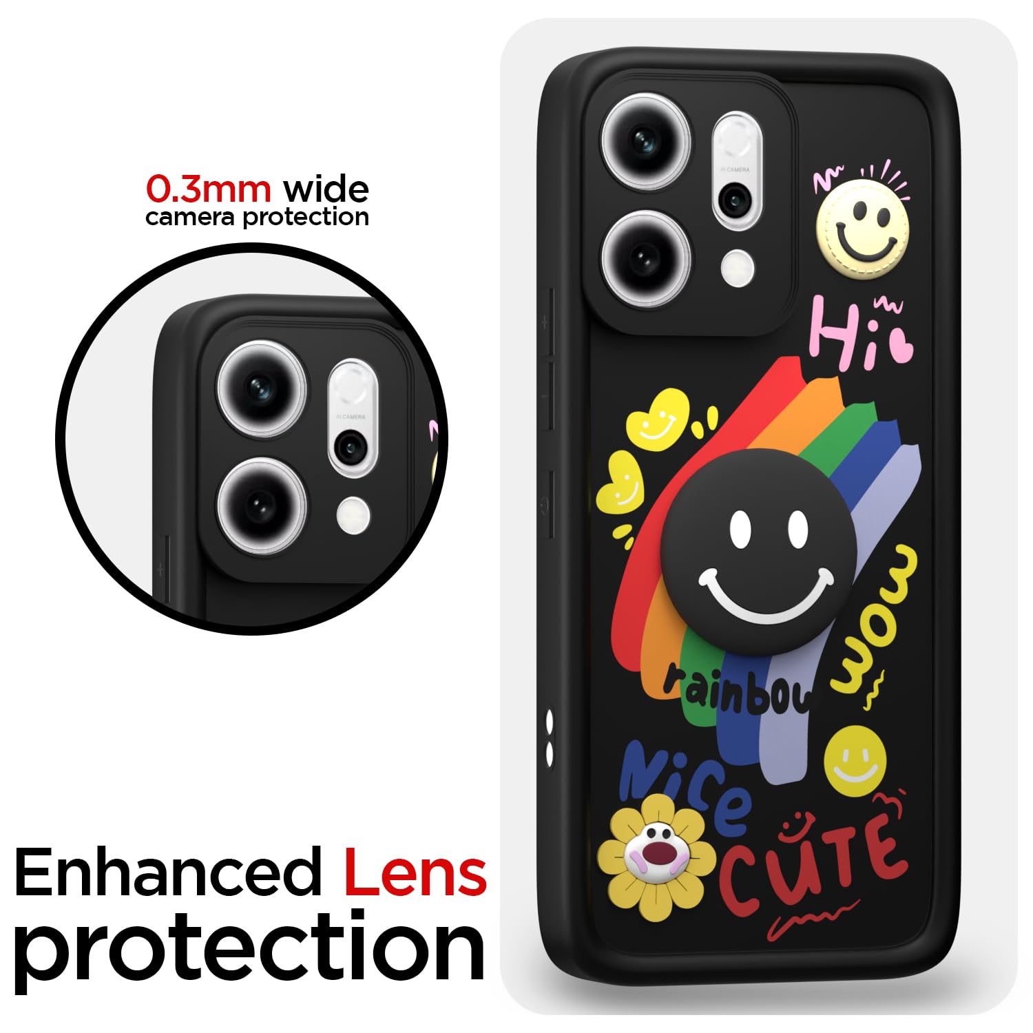 Pikkme black Soft Silicone back cover for Oppo Reno 14 Pro 5G – photo 5