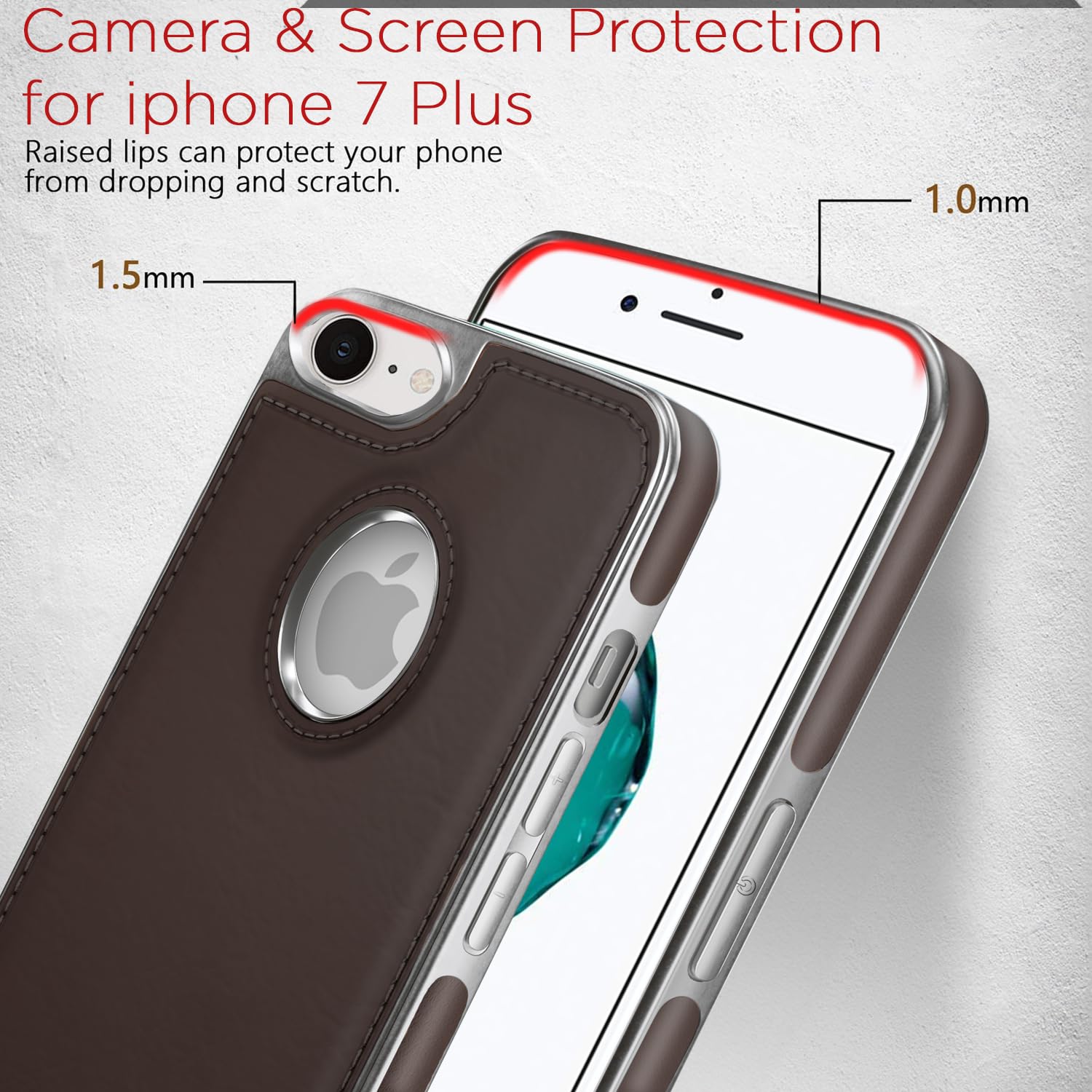 iPhone 7/8 Leatherback mobile back cover in chrome coffee by Pikkme – photo 4