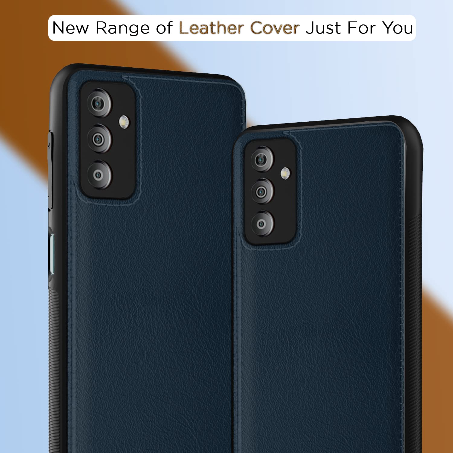 Pikkme Samsung Galaxy F23 5G Leatherback Back Case | Blue