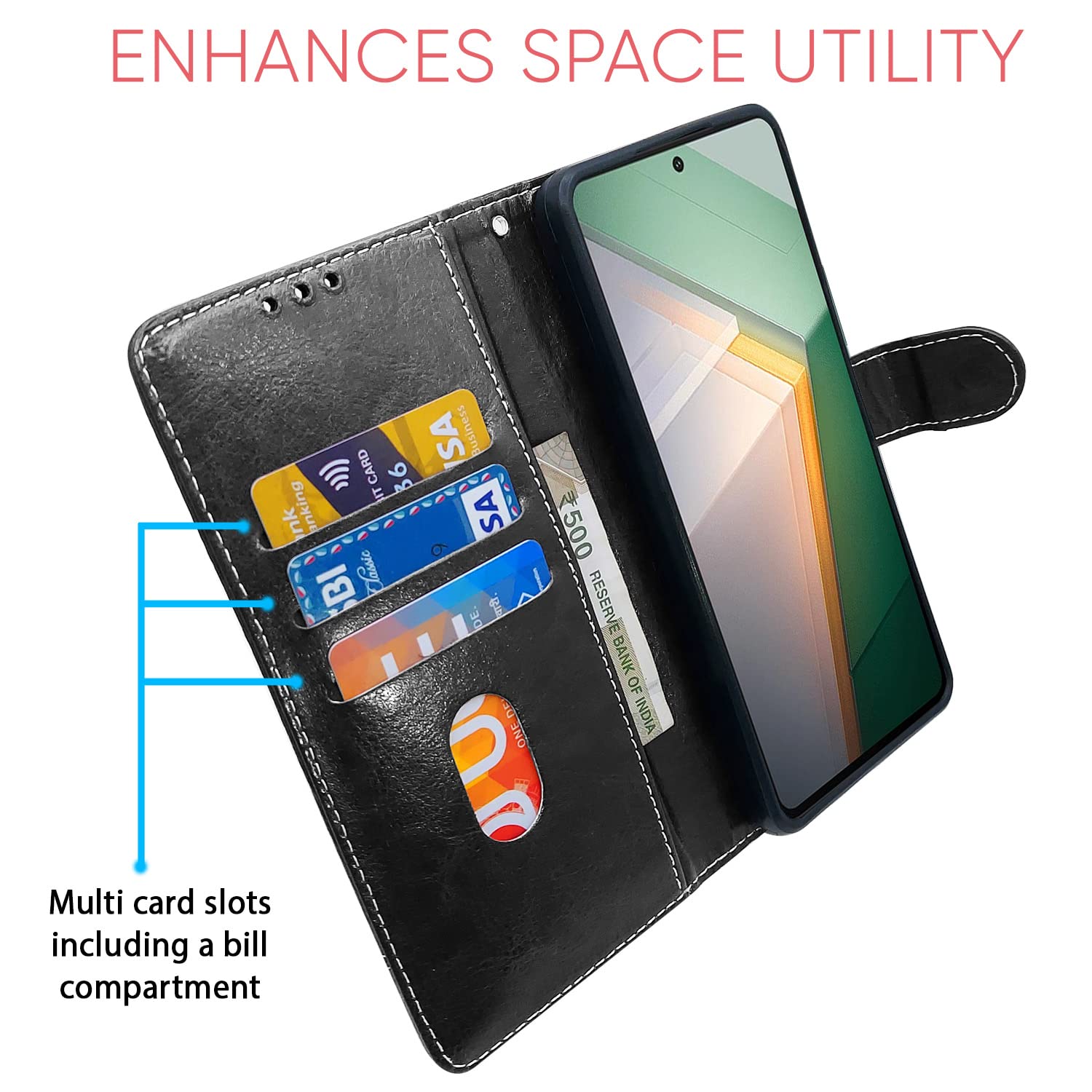 Pikkme iQOO 11 5G black & brown flip case – photo 3