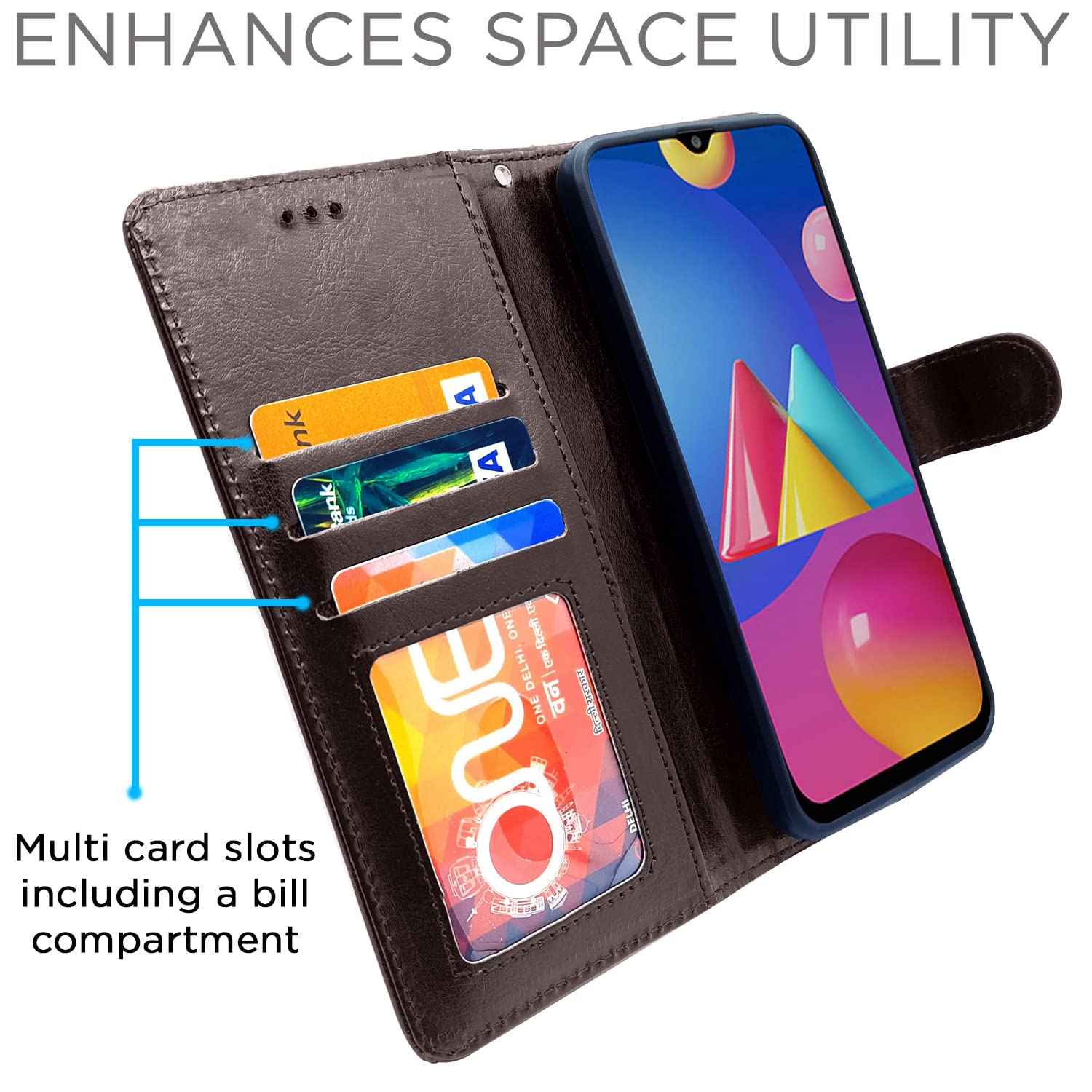 Pikkme Samsung Galaxy M02s Vintage Flip Cover(Coffee)