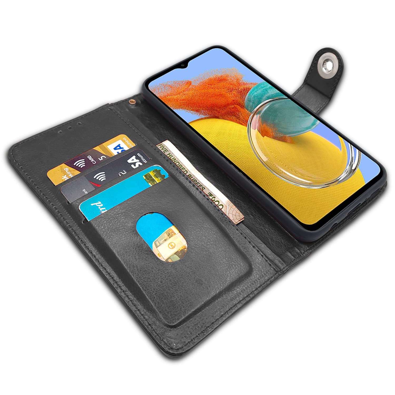 Black wallet flip cover for Samsung M14 5G – Pikkme – photo 3