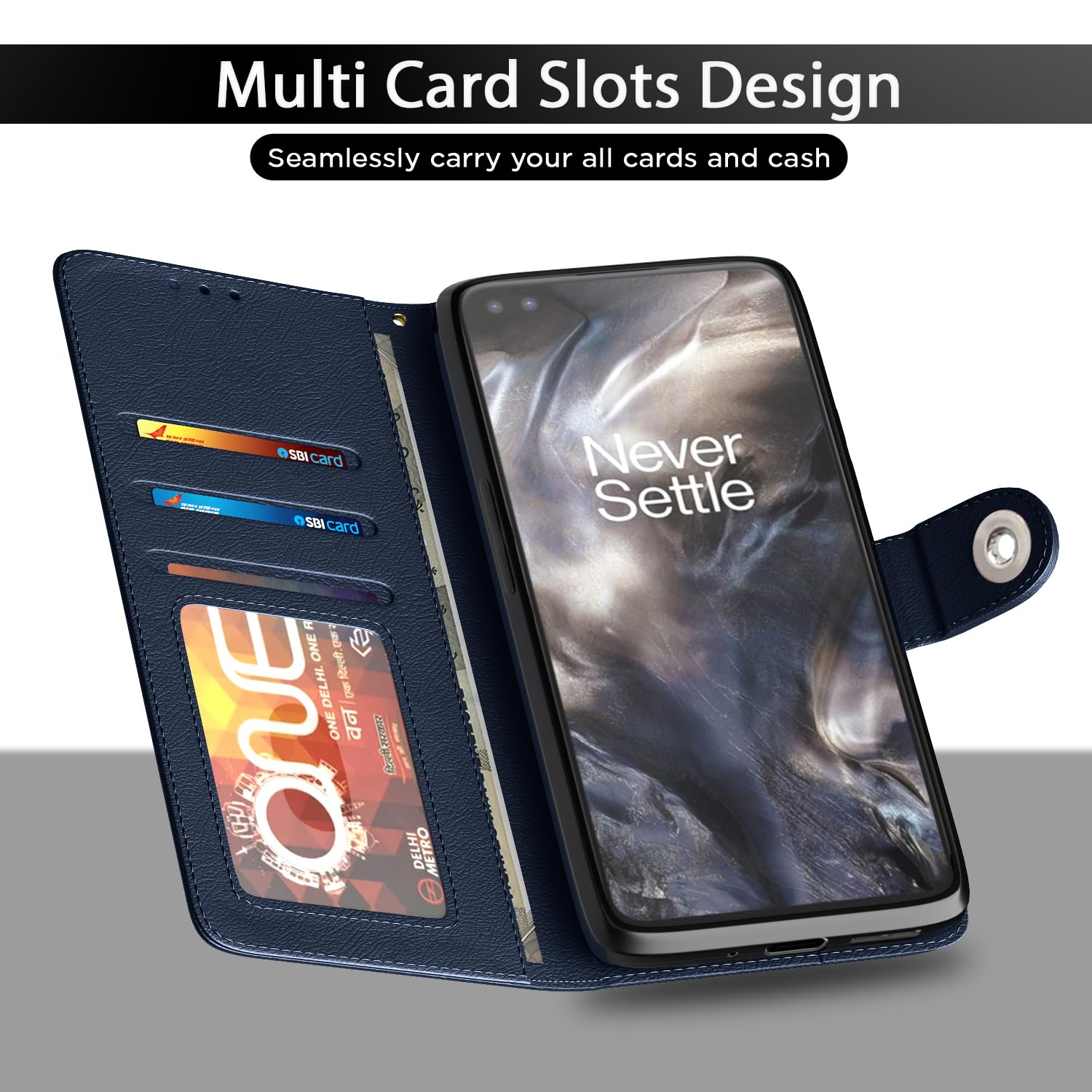 Pikkme OnePlus Nord (2020) blue flip case – photo 5