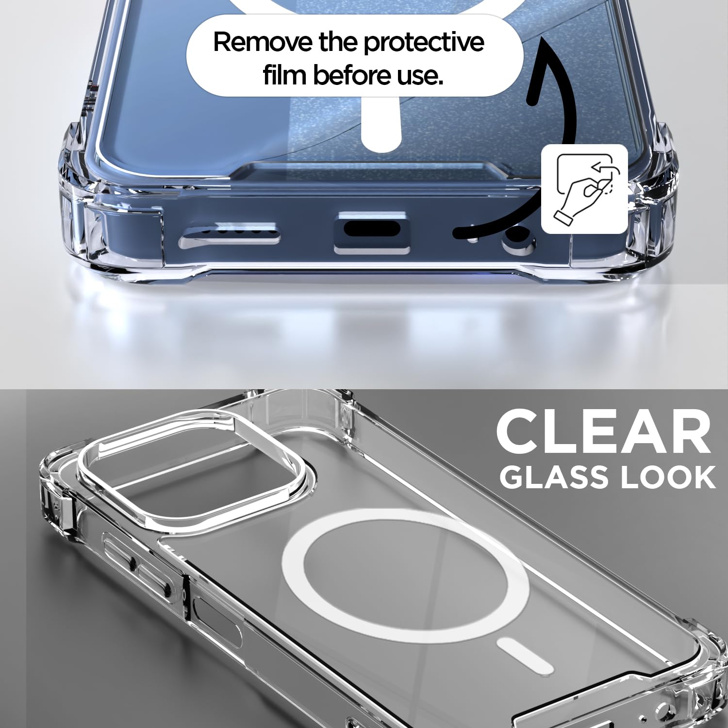 Pikkme transparent mag-safe mobile back cover for Ai+ Pulse 2 – photo 3