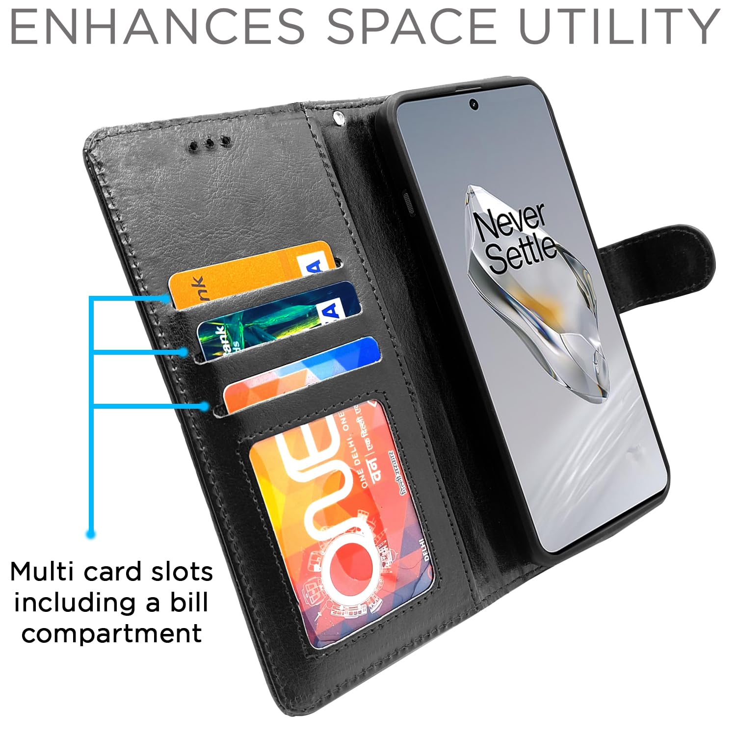 OnePlus 12 5G flip cover in black by Pikkme – photo 5