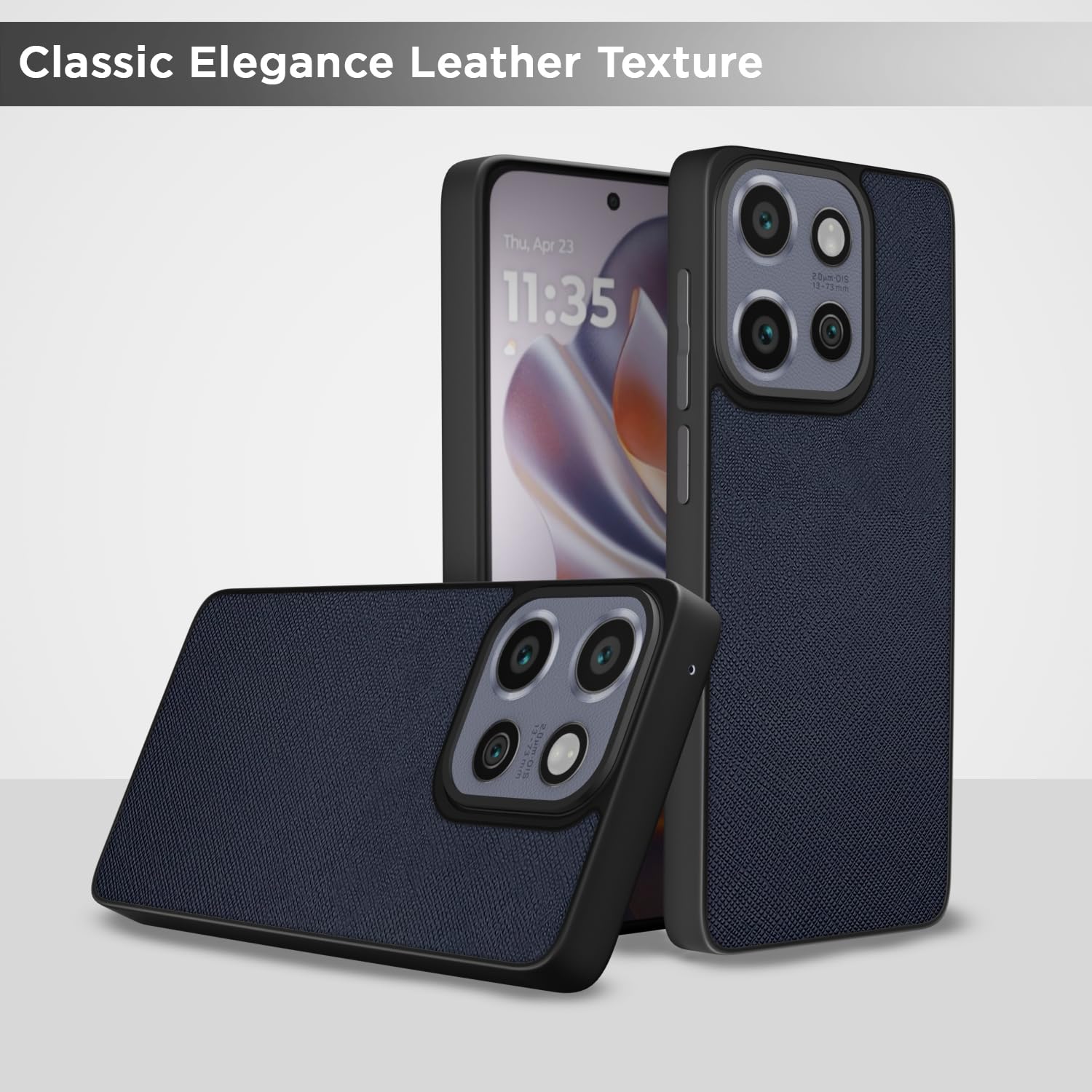 Pikkme Moto Edge 50 Neo 5G Indian Leather Back Cover (Blue)