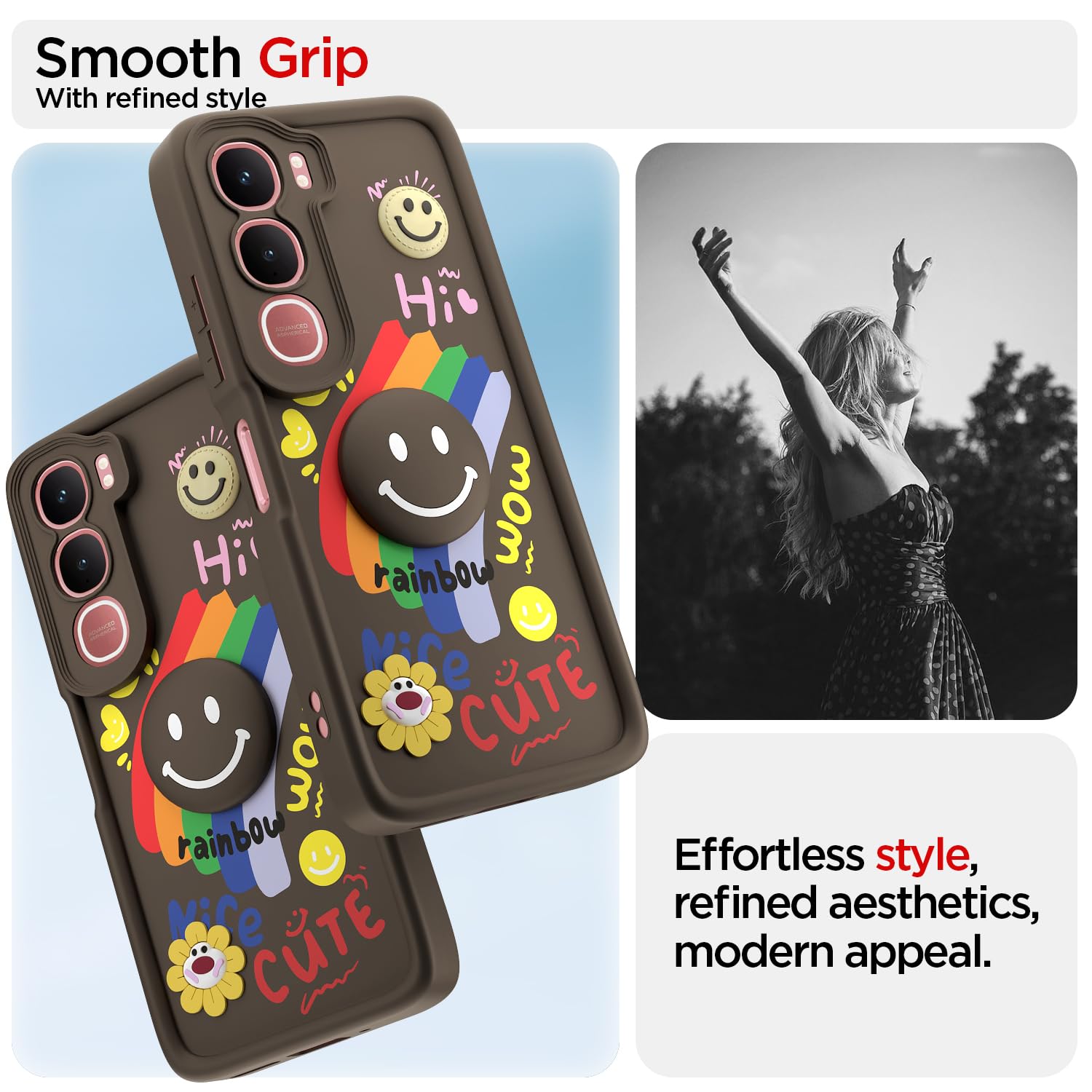 Brown Soft Silicone phone cover for Vivo Y31 5G – Pikkme – photo 2