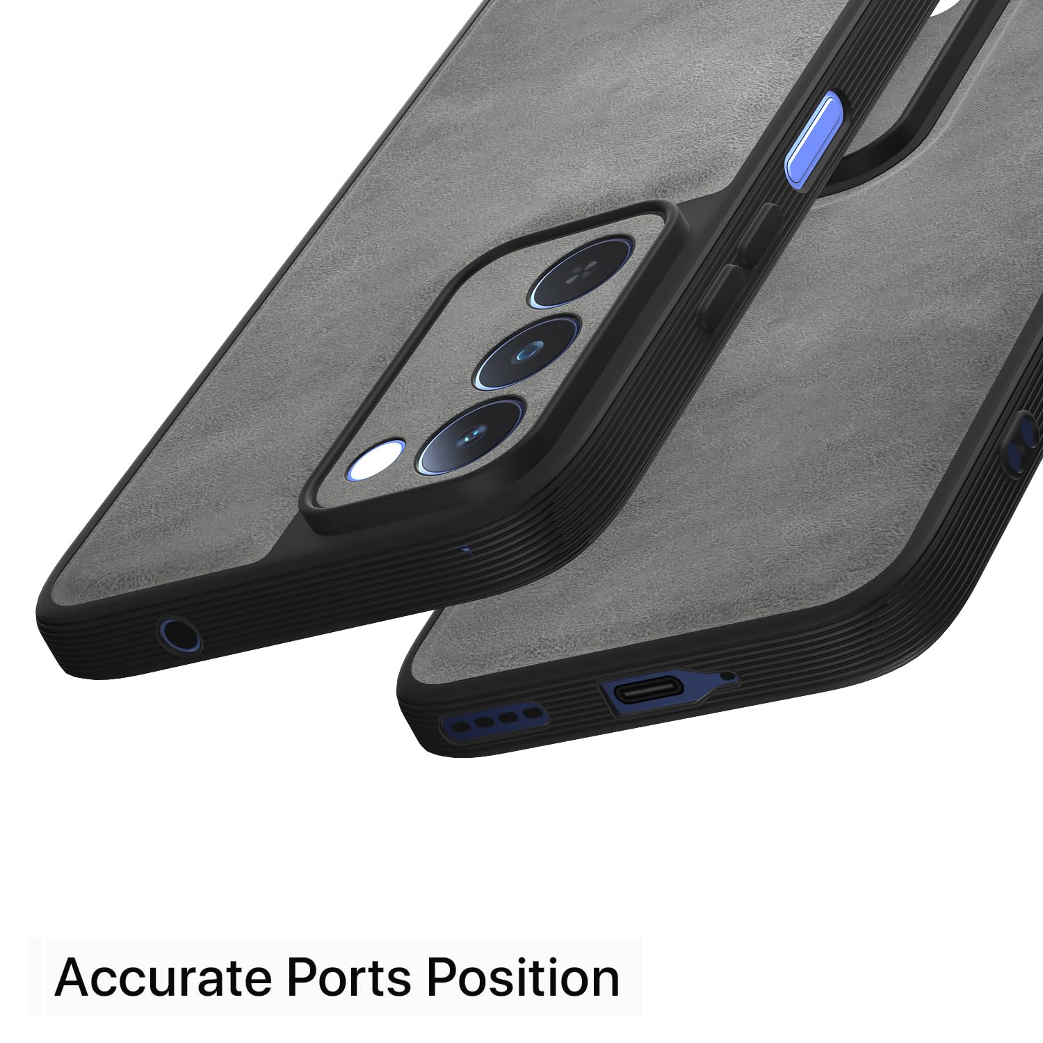 Realme P4 Lite 5G Leather phone cover in grey by Pikkme – photo 4