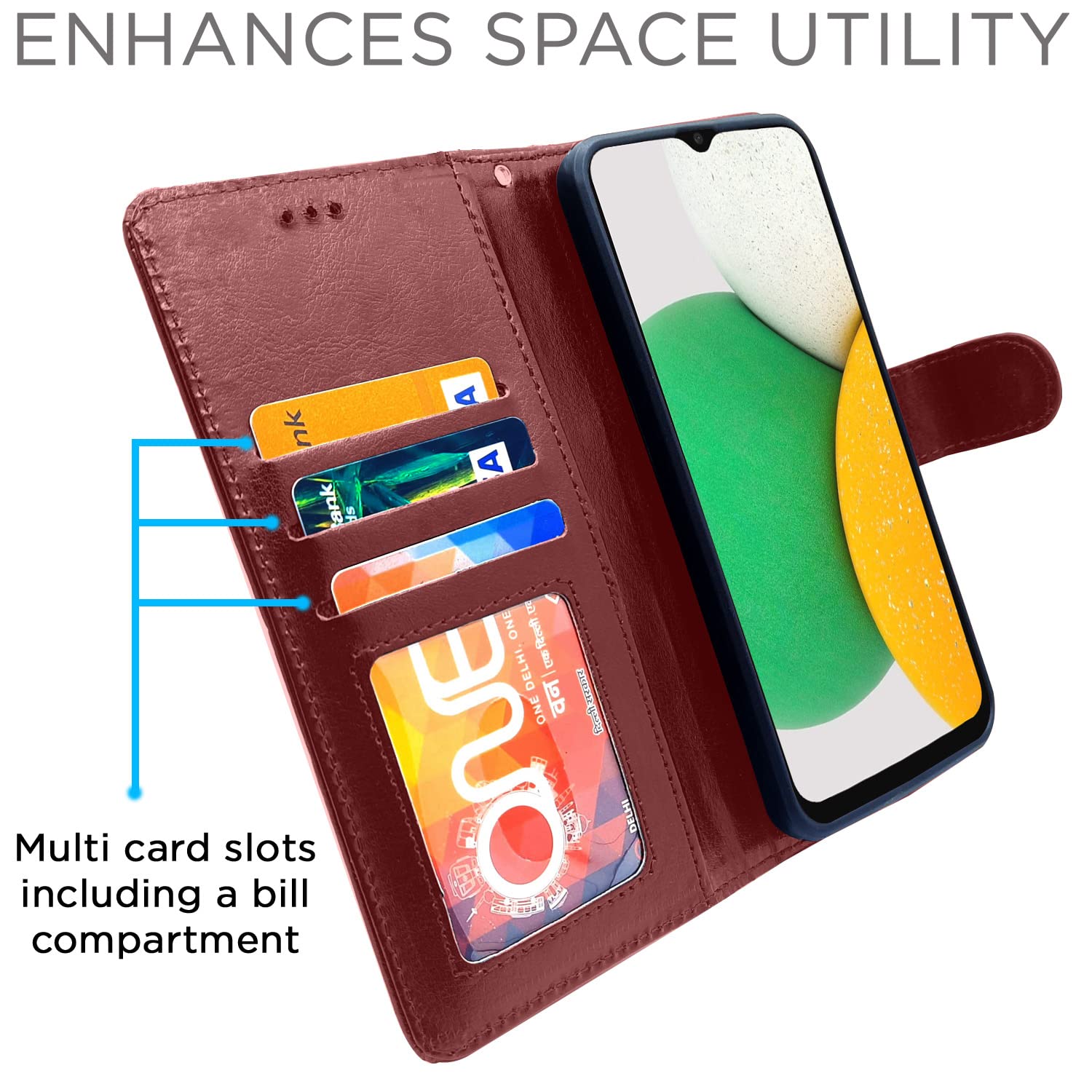 Pikkme Samsung Galaxy A03 Core Vintage Flip Cover Cover Core (Brown)