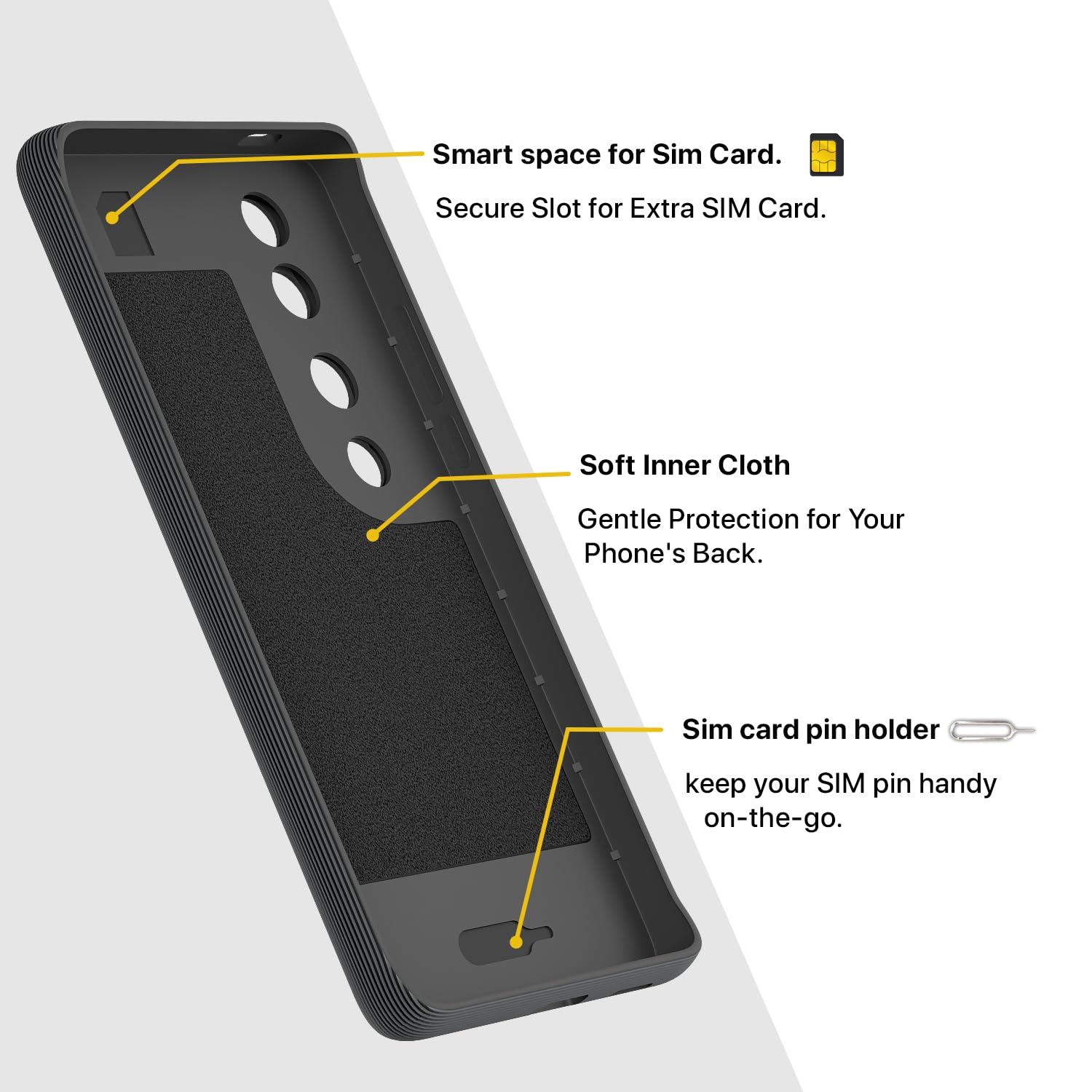 Pikkme Vivo V40 5G / V40 Pro 5G / T3 Ultra 5G Gencase Back Cover (Grey)