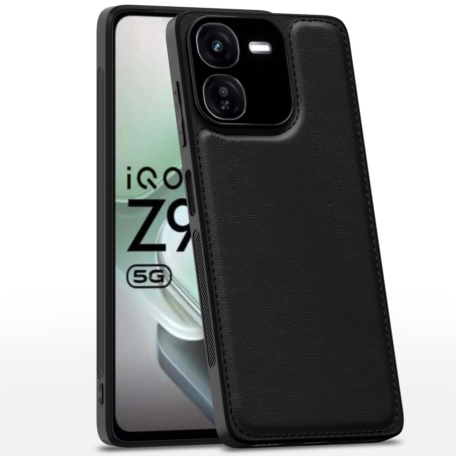 iQOO Z9X 5G LeatherBack Back Cover – Black