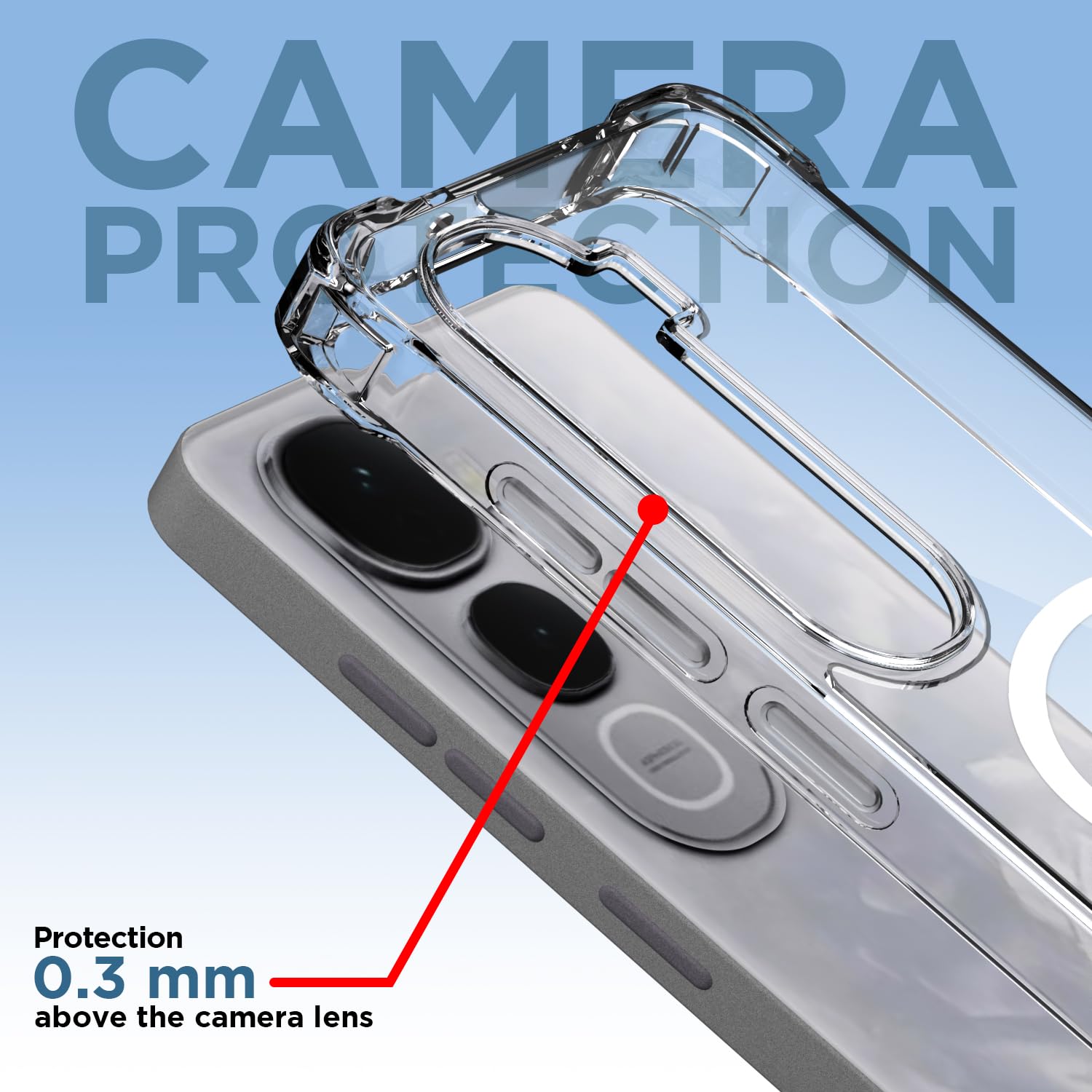 Pikkme Vivo Y400 Pro 5G Mag-Safe Shockproof PC + TPU Back Cover (Transparent)