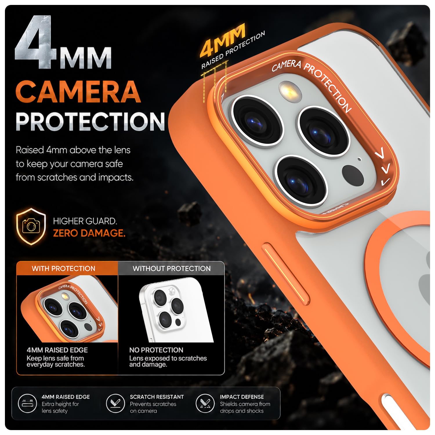Pikkme iPhone 16 Pro orange mag-safe back cover – photo 4