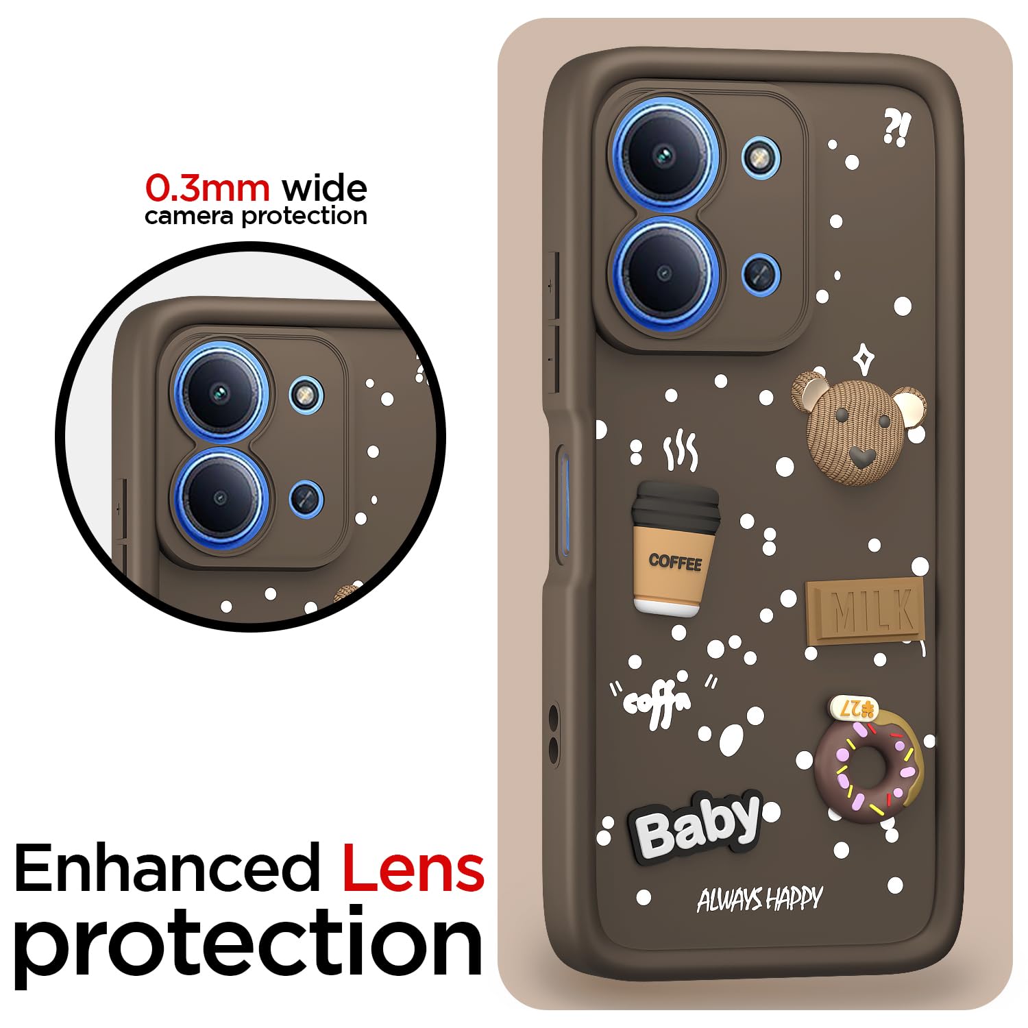 Pikkme Redmi 15c 5G/3D brown back cover – photo 5