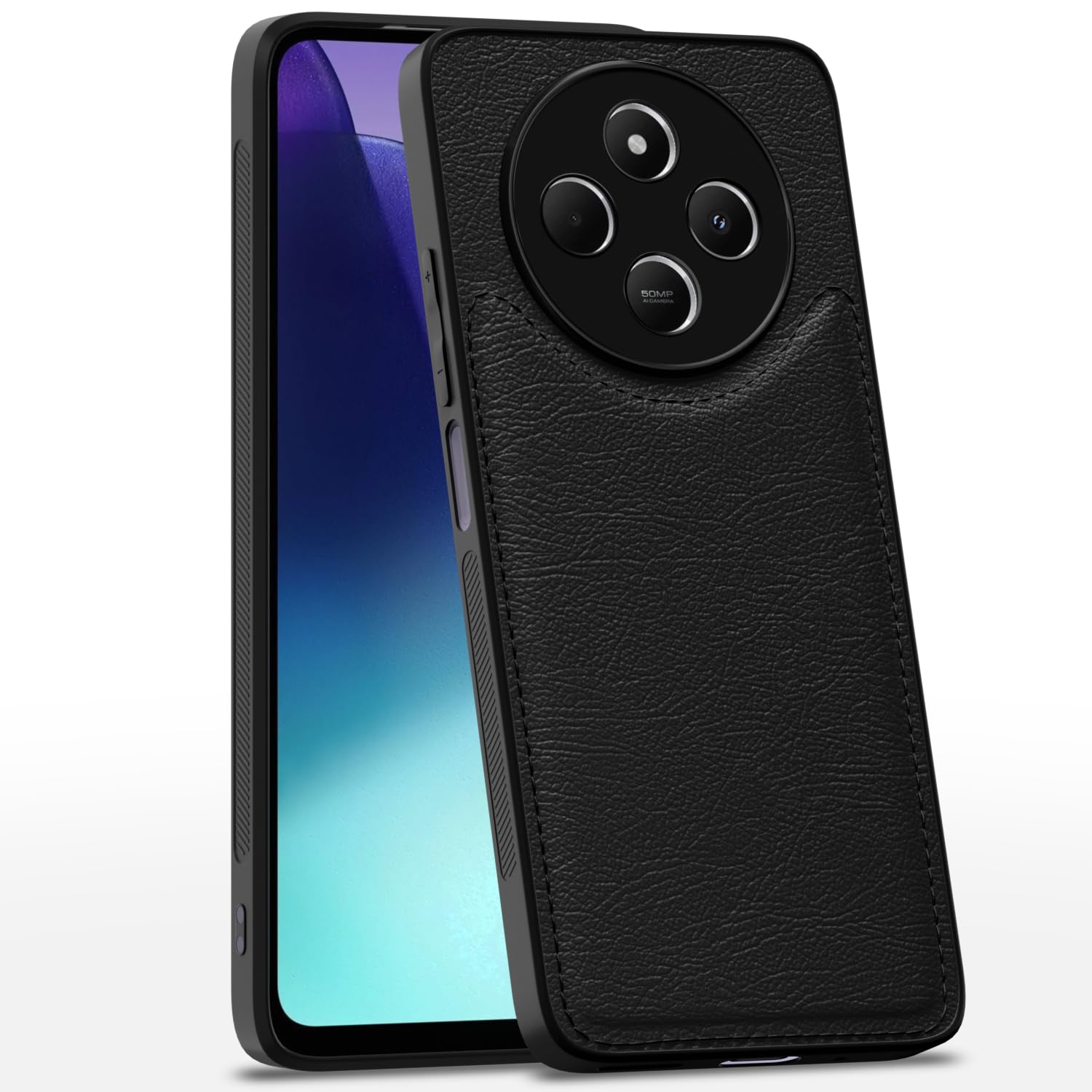 Redmi A4 5G / Redmi 14C 5G / Poco C75 5G LeatherBack Back Cover – Black