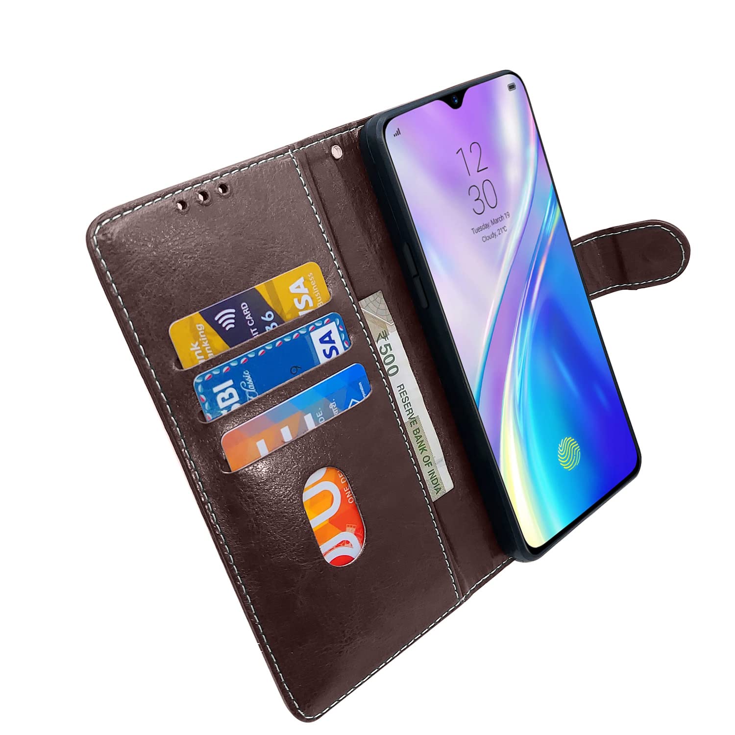 Pikkme Realme XT/X2 coffee & brown mobile flip cover – photo 4