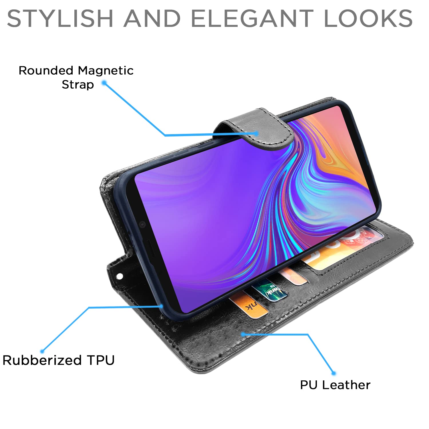Pikkme Samsung Galaxy A9 2018 Vintage Flip Cover (Black)