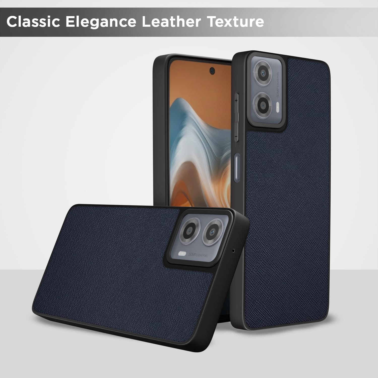 Pikkme Moto G34 / G45 5G Indian Leather Back Cover (Blue)
