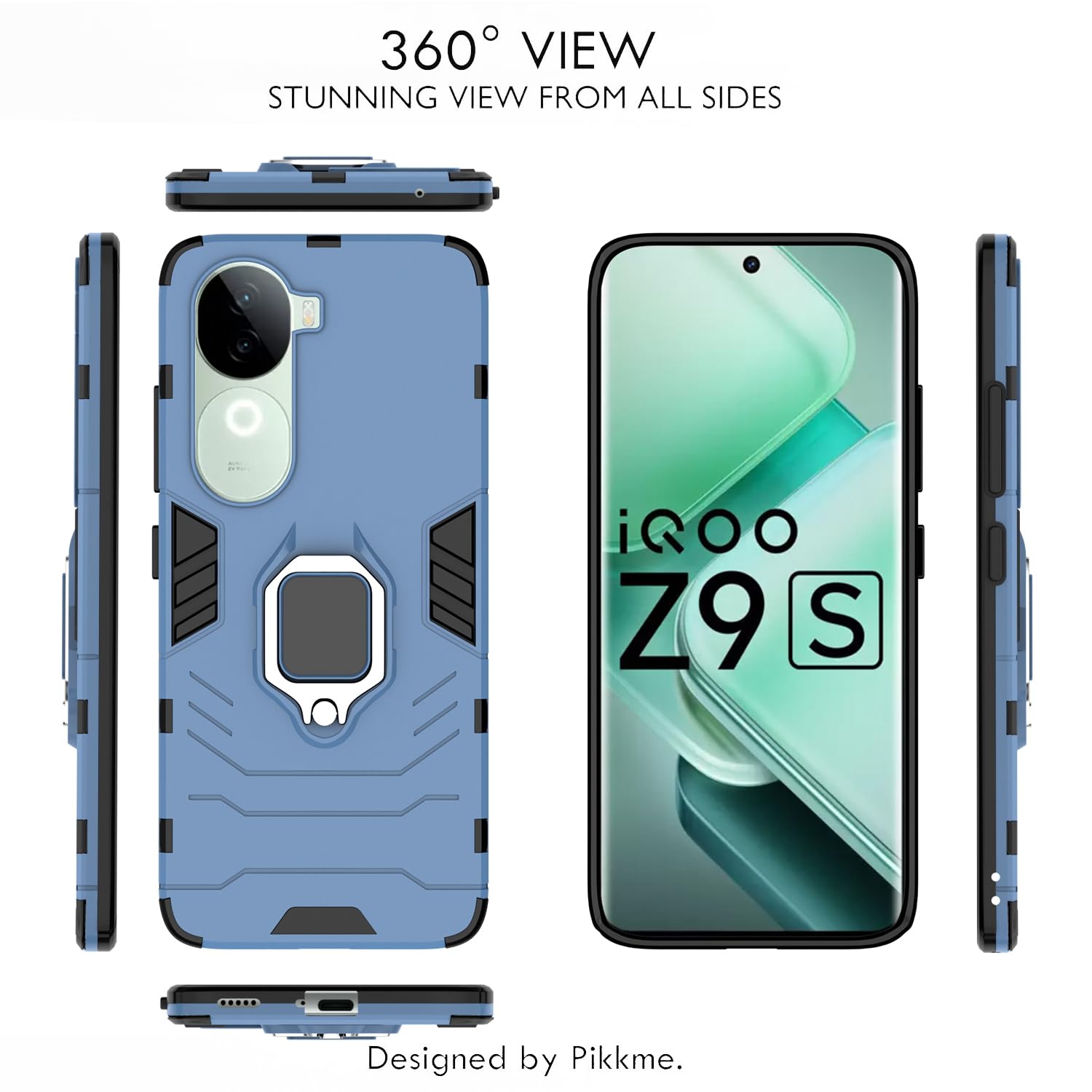 Pikkme iQOO Z9s 5G / Vivo V40e 5G D5 Tough Armor Back Cover | Blue