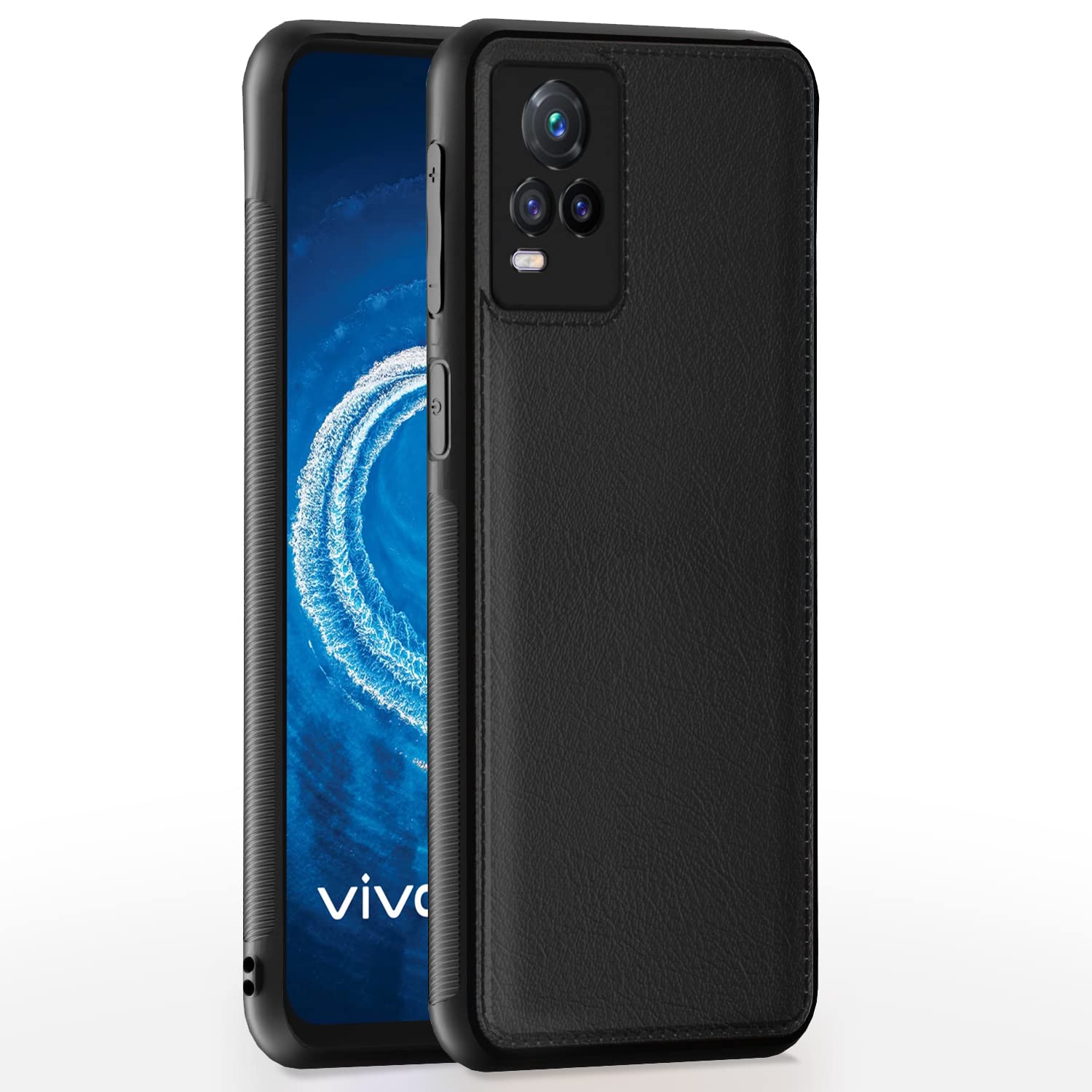 Black Leather phone cover for Vivo V20 – Pikkme