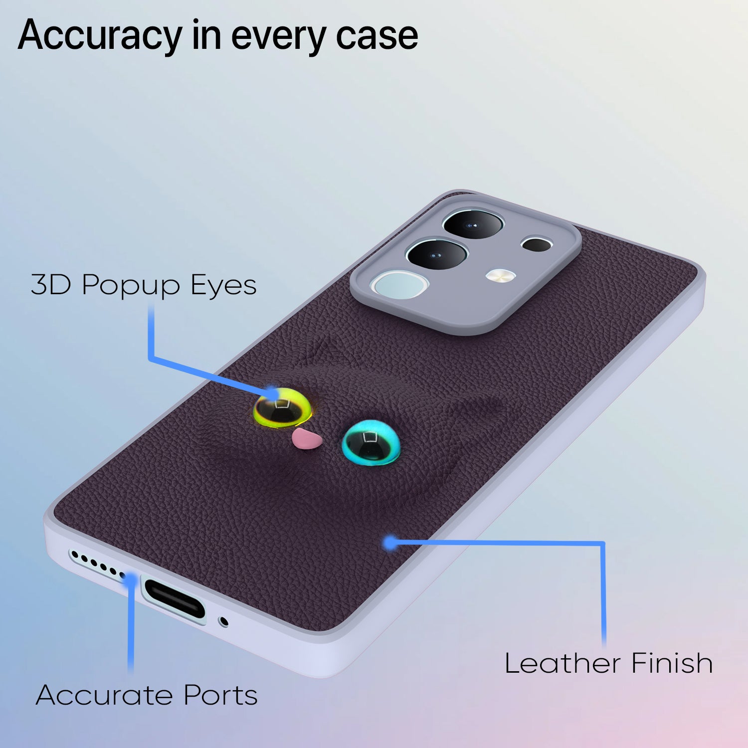 Pikkme Vivo T4x 5G / iQoo Z10x 5G Kitty Back Cover (Purple)