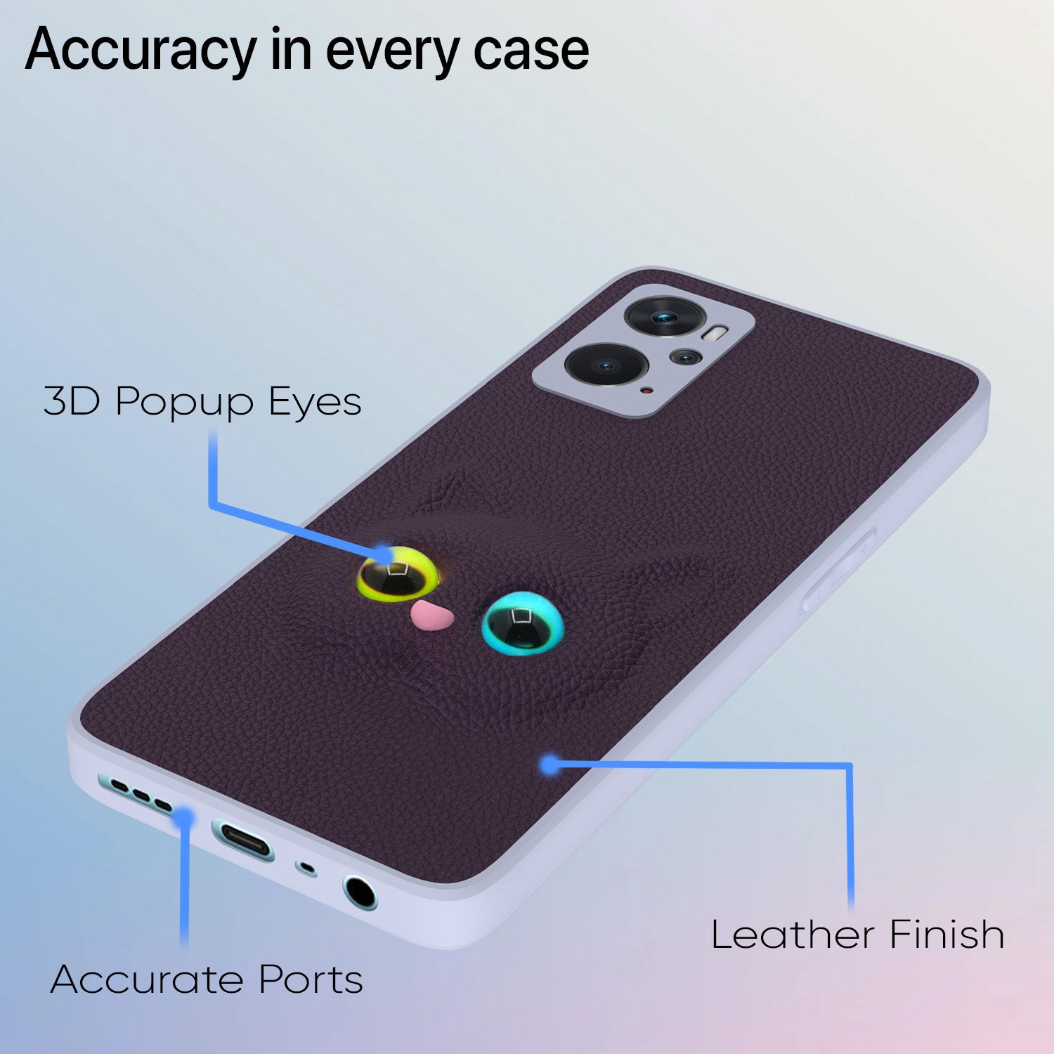 Pikkme Oppo K10 4G Kitty Back Cover (Purple)