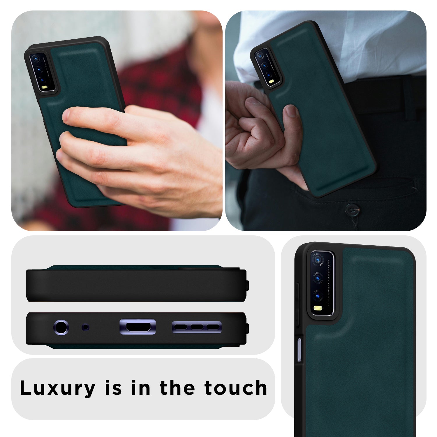 Pikkme Vivo Y12s / Y20 / Y20i / Y20G Premium Leatherback Case (Green)