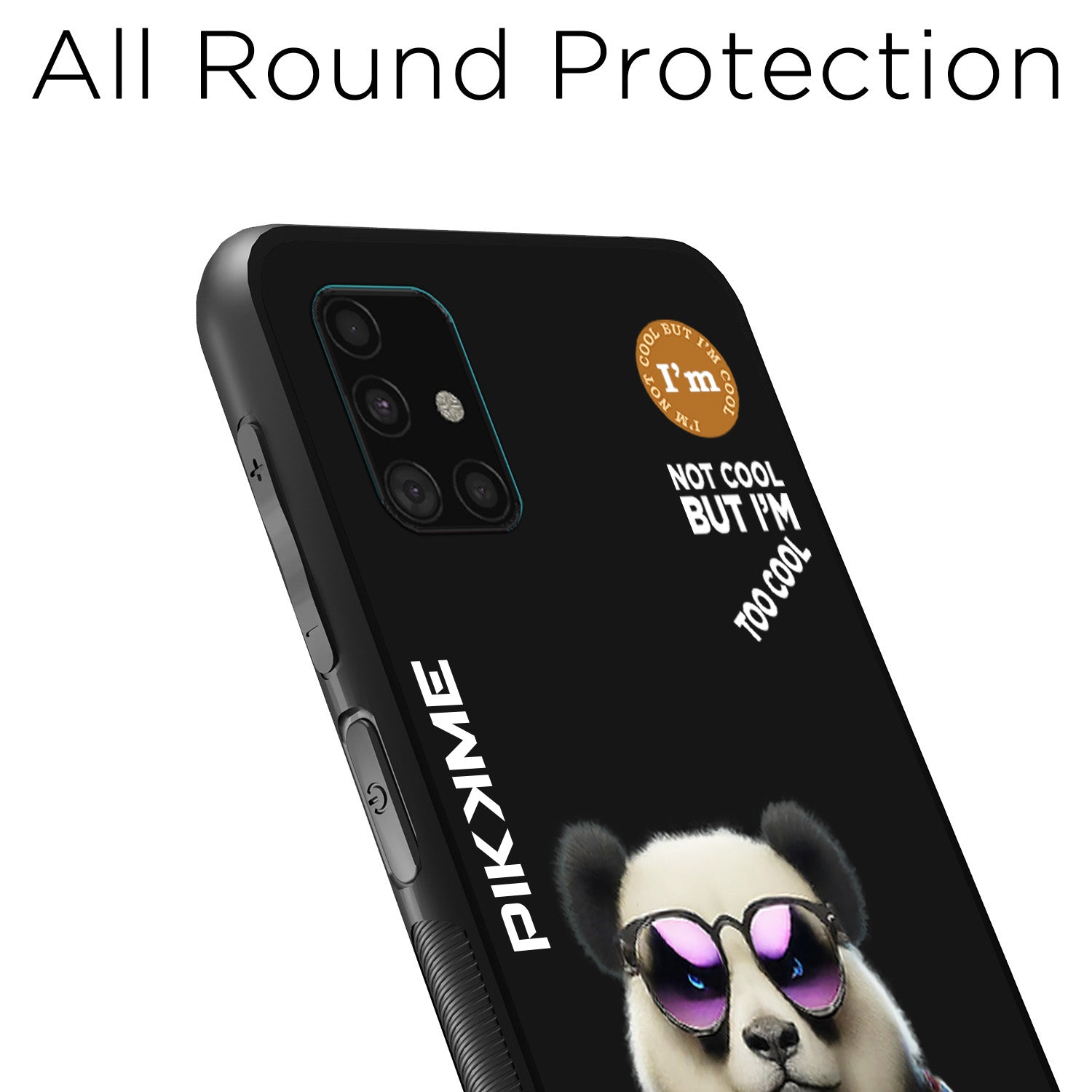 Pikkme Stylish Black Panda Swag Samsung Galaxy A51 Back Cover (Design 05)