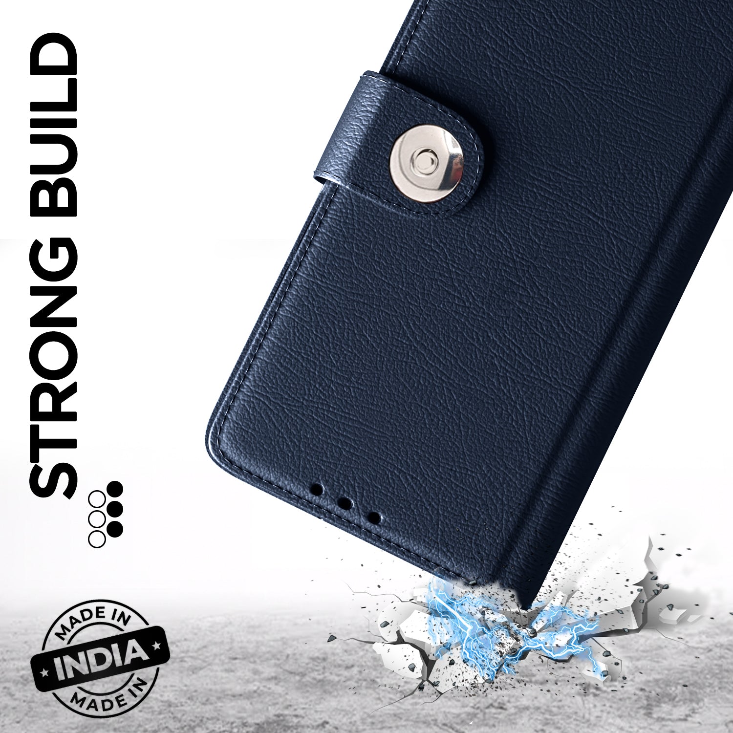 Pikkme Redmi 9 Prime / Poco M2 Button Flip Cover (Blue)