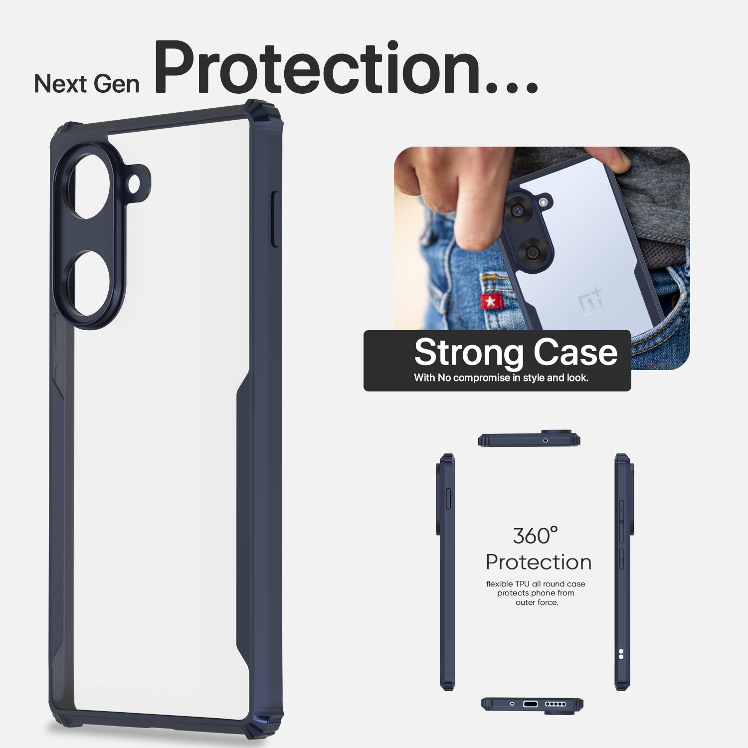 Pikkme OnePlus Nord Ce 5 5G Eagle Shockproof Clear Transparent Back Cover (Blue)