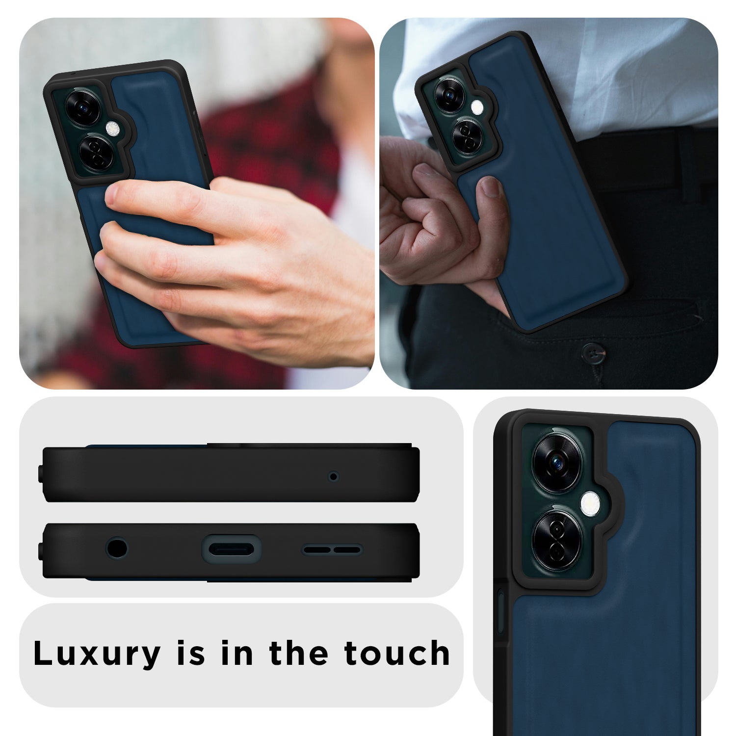 Pikkme OnePlus Nord Ce 3 Lite 5G Premium Super Soft-Touch Leatherback Case (Blue)