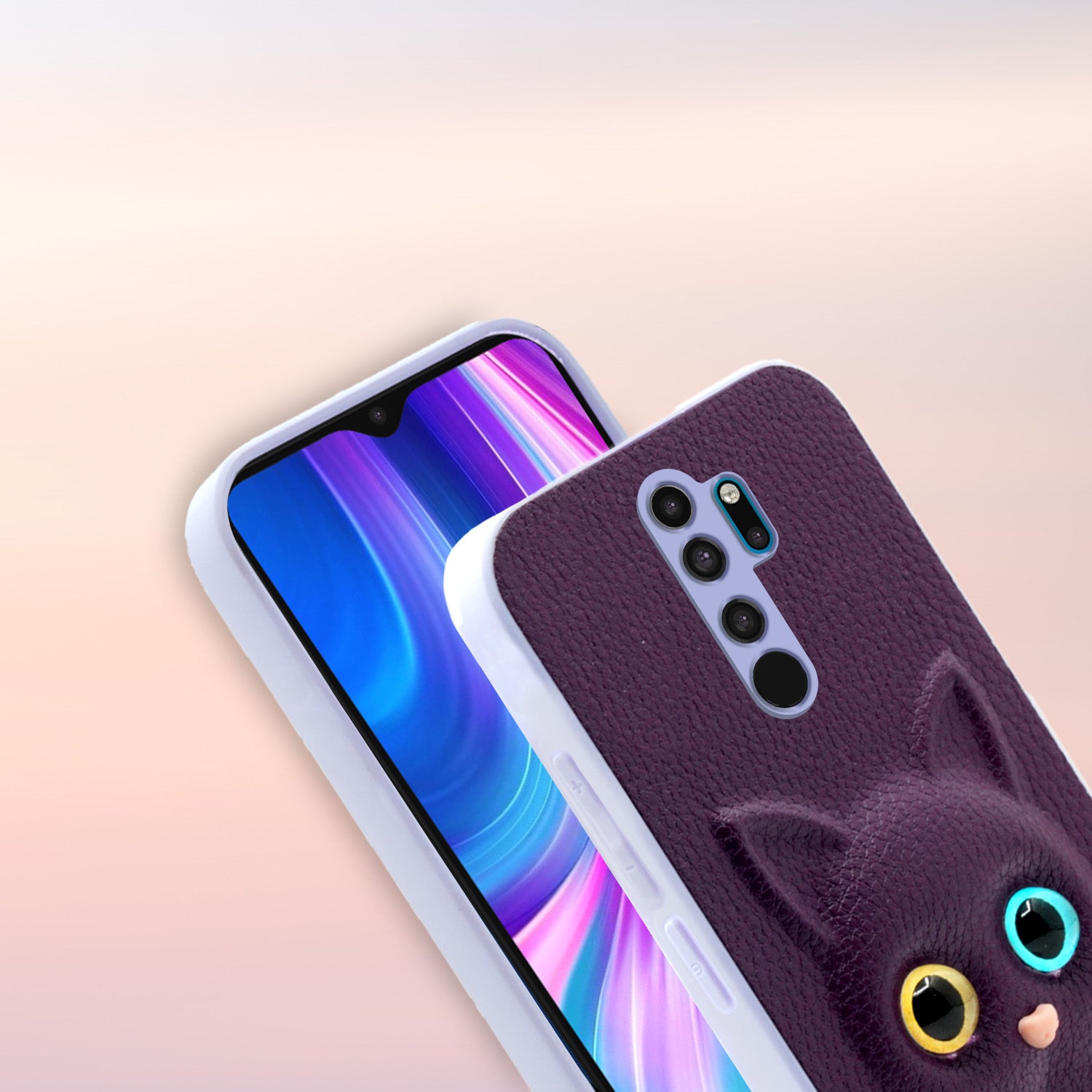Pikkme Mi Redmi Note 8 Pro Kitty Back Cover (Purple)