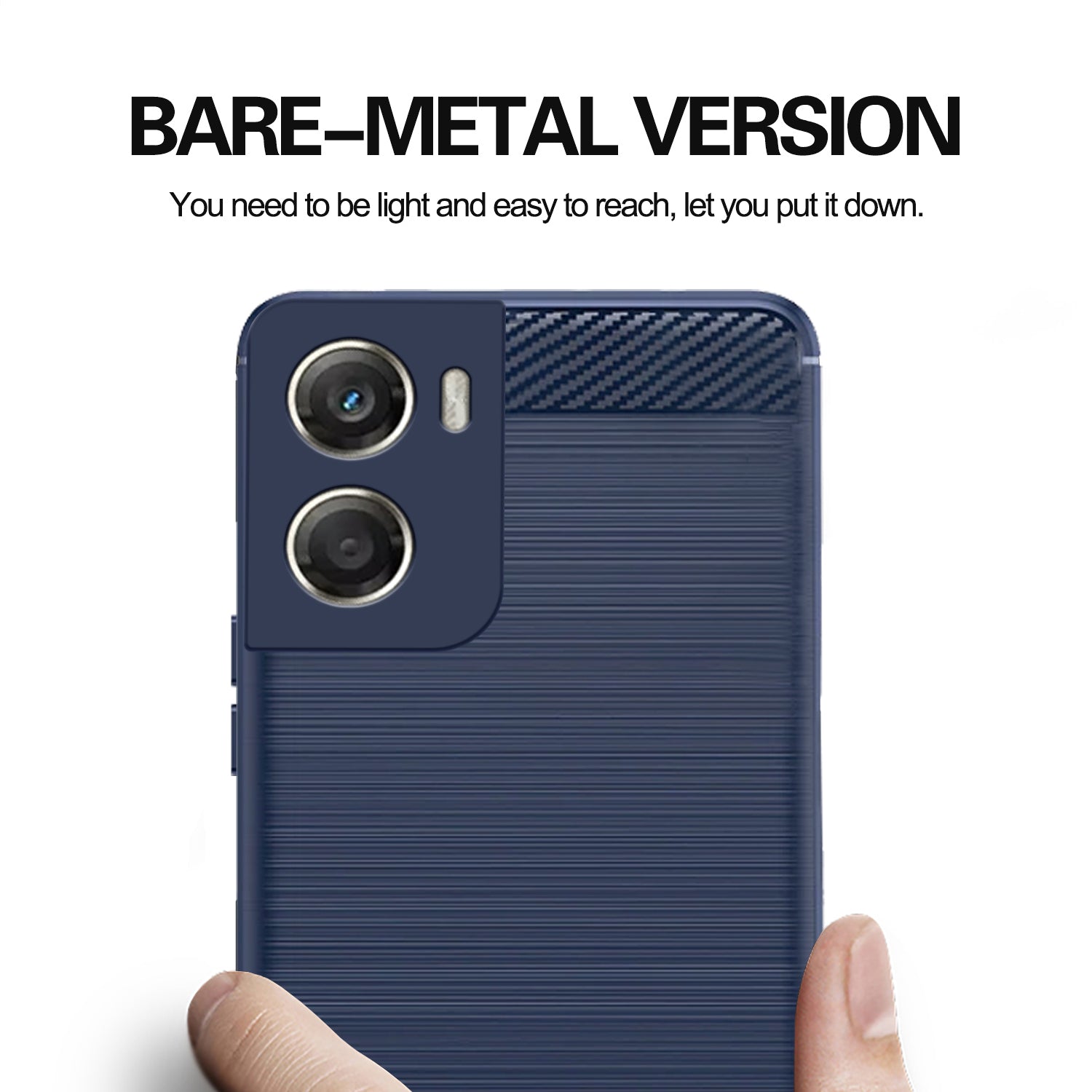Pikkme Motorola Moto G06 Power Hybrid Carbon Fiber Back Cover (Blue)