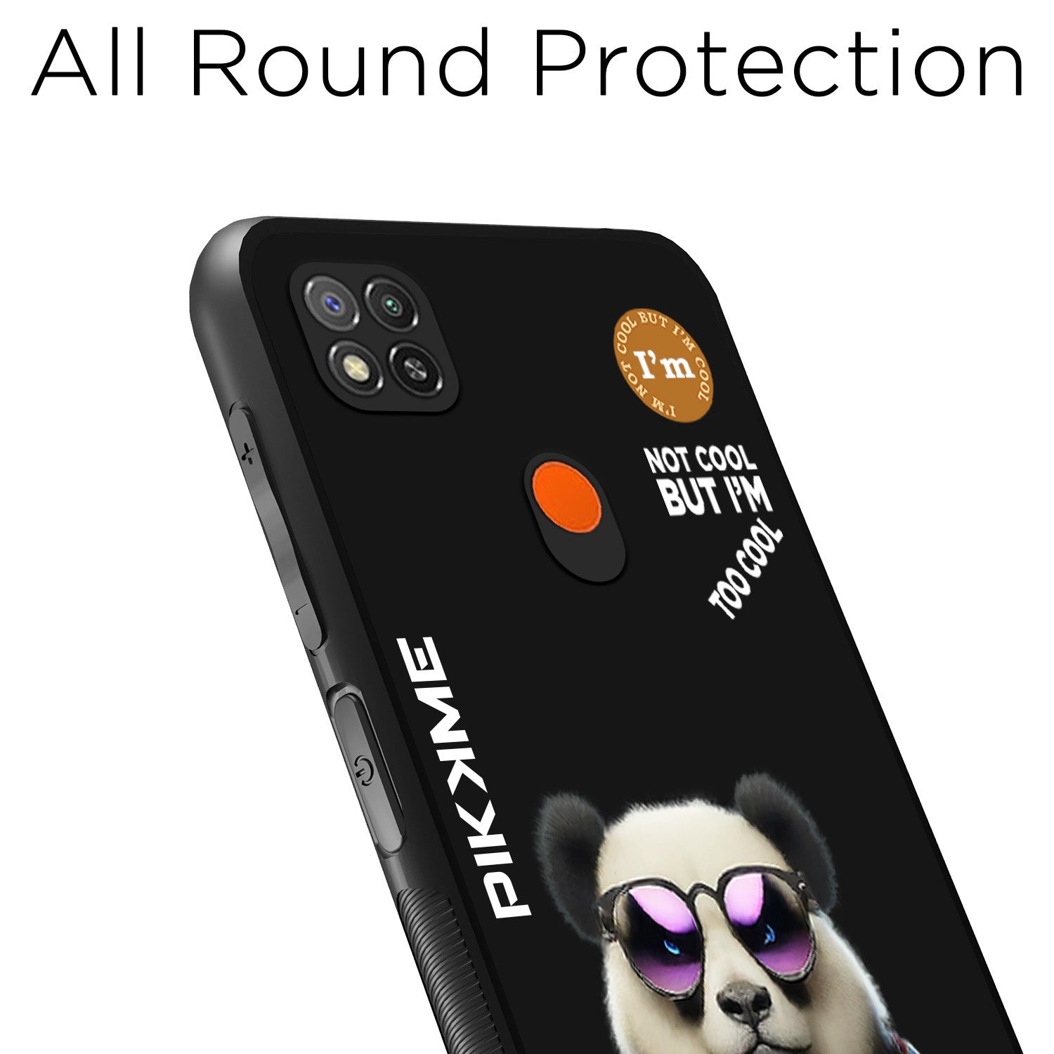 Pikkme Back Cover Pc Tpu + Printed Cool Funky Stylish Black Panda Swag Raised Edges Camera Protection |Bumper Case For Redmi 9 (Design 05)