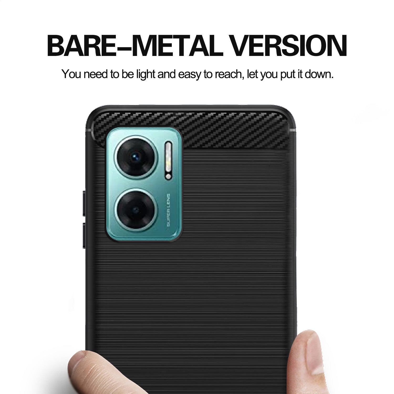 Pikkme Redmi 11 Prime 5G Carbon Fibre Black Cover (Black)