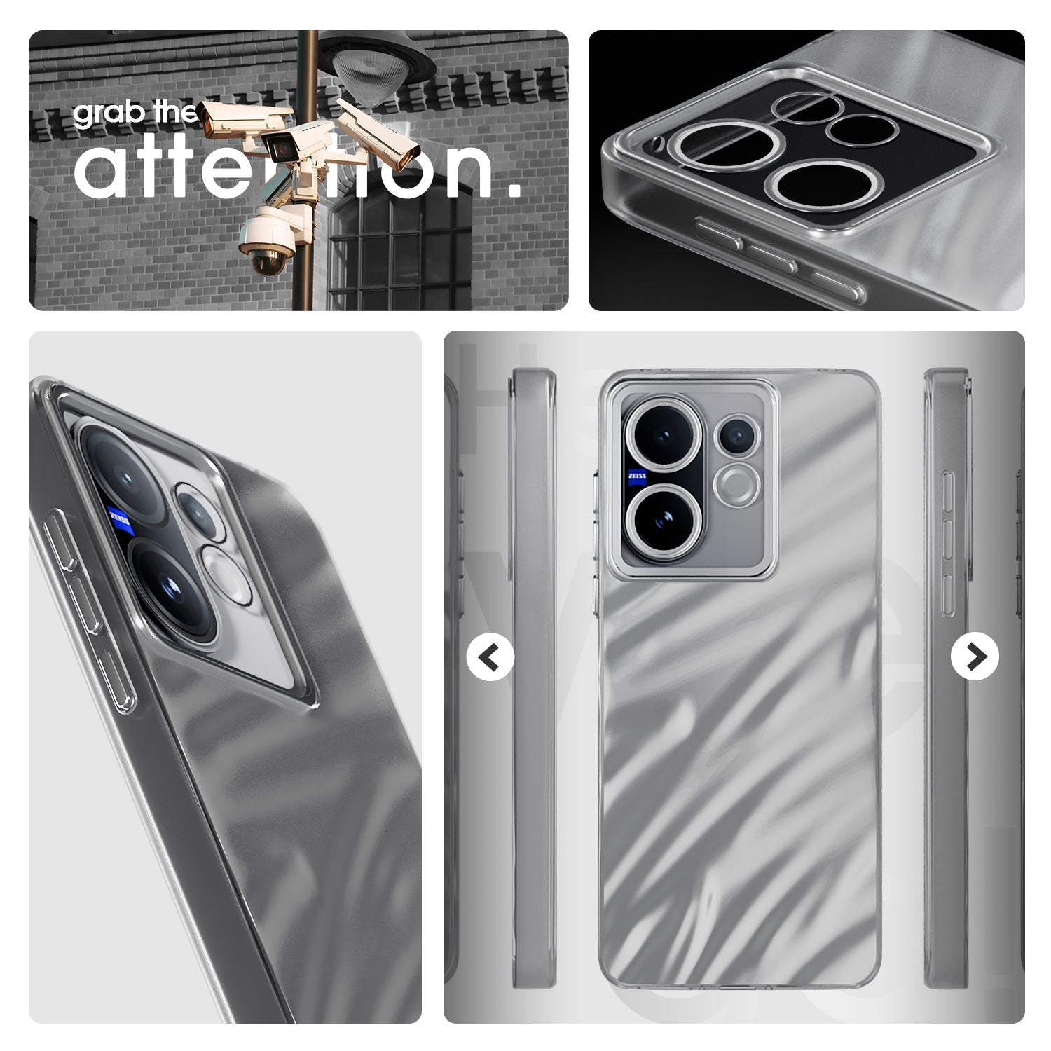 Pikkme Vivo V60 5G / Vivo T4 Pro 5G Swirl Design Silver Forest Back Cover (Silver)