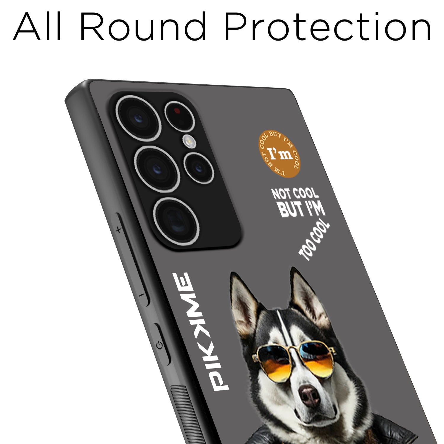 Pikkme Grey Dog Swag Samsung Galaxy S23 Ultra 5G NIm2 Back Cover (Design 02)