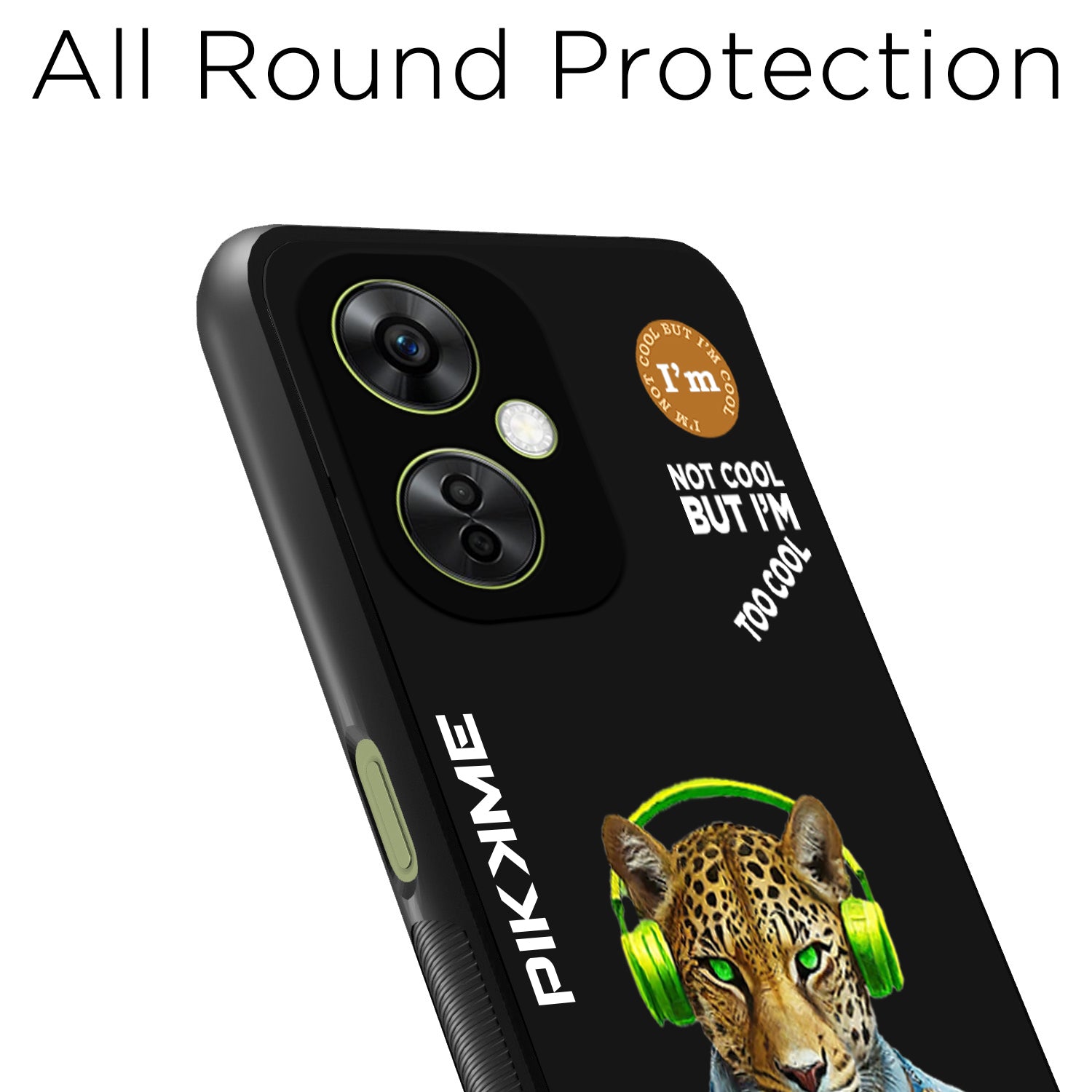 Pikkme Back Cover Pc Tpu + Printed Cool Funky Stylish Black Leopard Swag Raised Edges Camera Protection |Bumper Case For OnePlus Nord Ce 3 Lite 5G