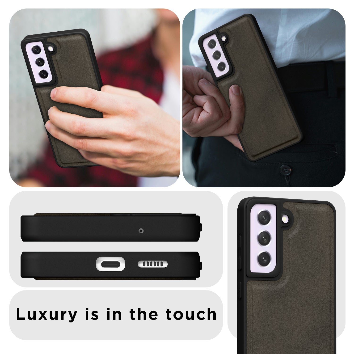 Pikkme Samsung Galaxy S21 FE 5G Premium Leatherback Case (Brown)