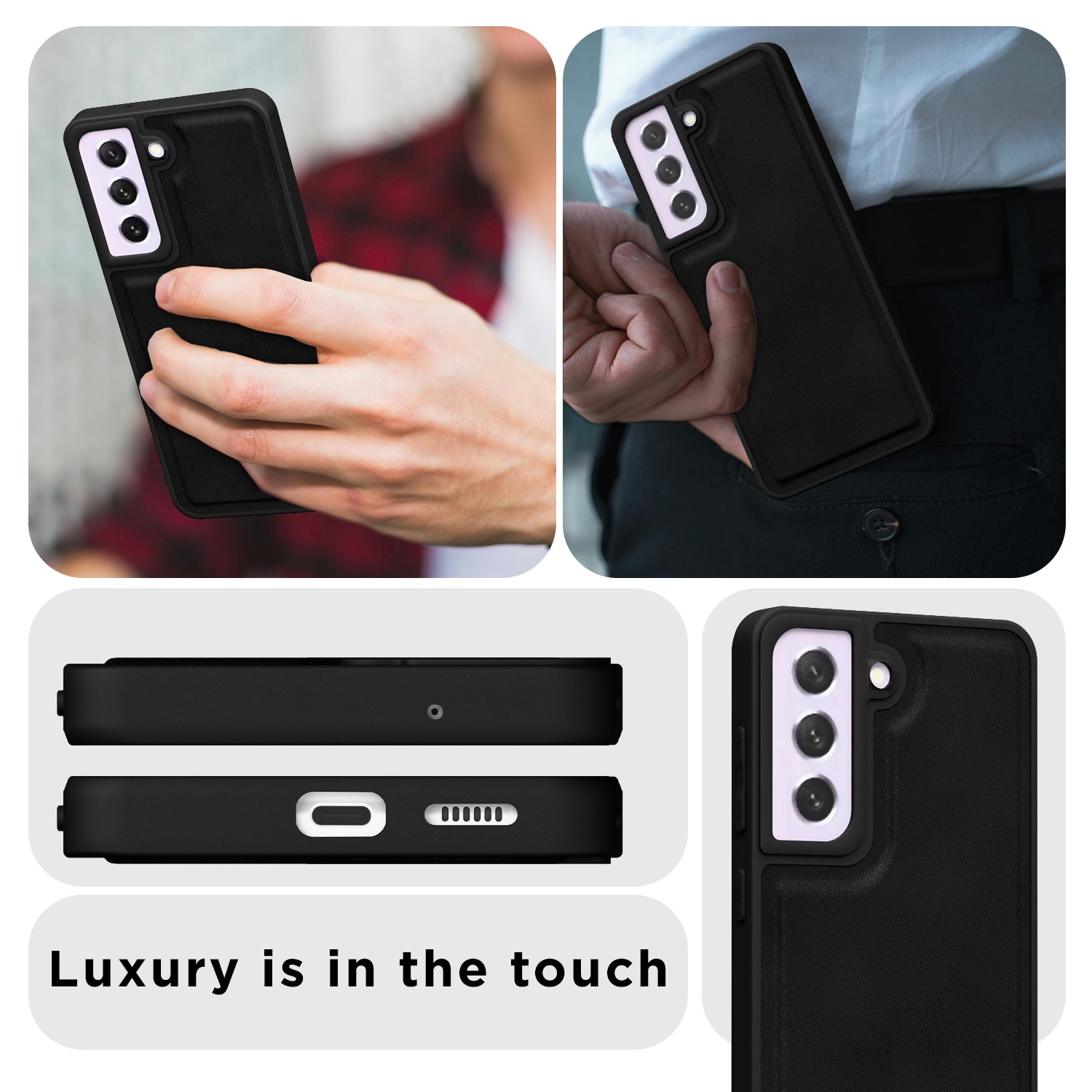 Pikkme Samsung Galaxy S21 FE 5G Premium Leatherback Case (Black)