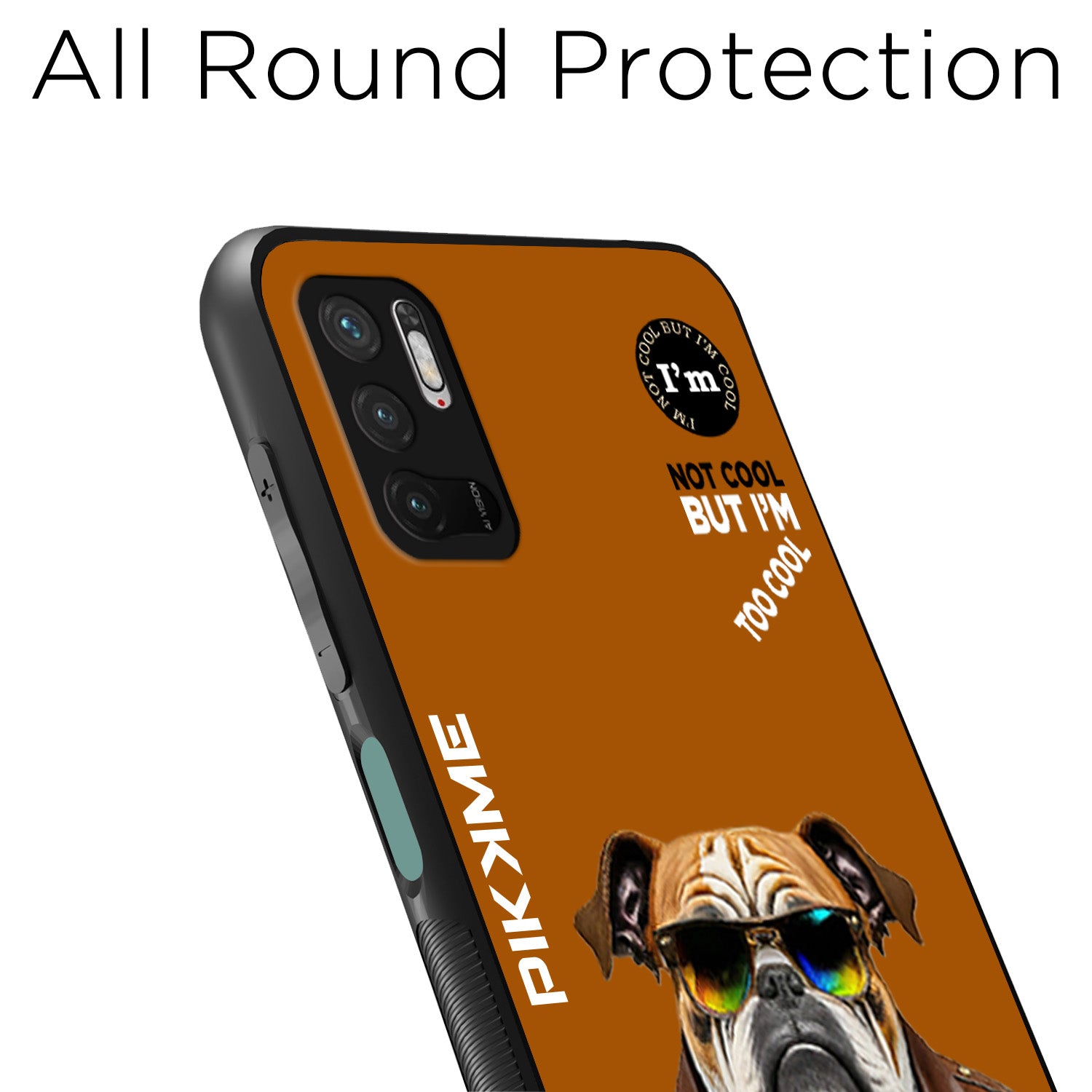 Pikkme Back Cover Pc Tpu + Printed Cool Funky Stylish Brown Dog Swag Raised Edges Camera Protection |Bumper Case For Redmi Note 10T (Design 10)